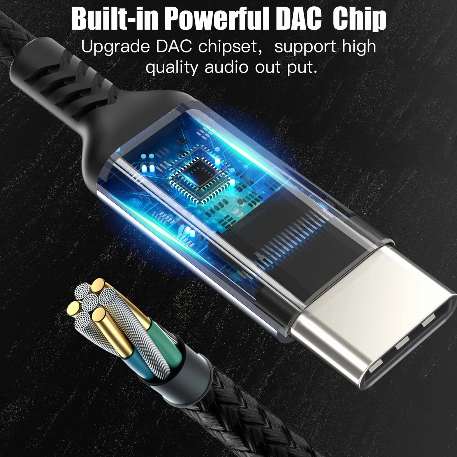 Adapter gniazda słuchawkowego 3,5 mm, adapter USB typu C z DAC, słuchawki cyfrowe typu C na audio kompatybilny z iPhone 15 Pro Max/15 Pro/15, Galaxy S23-S20+, MacBook Pro, Huawei