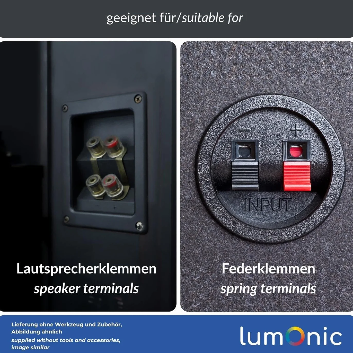 Lumonic Kabel glosnikowy | 5m Czarny | 2x 2,5mm² CCA | Niebieskie oznaczenie Kabel glosnikowy HiFi | Podwójna linia audio