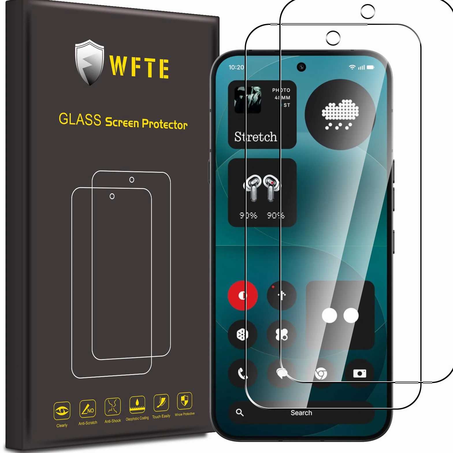 WFTE [2 sztuki folii ochronnej do Nothing Phone (4a) Pro 5G szkło pancerne folia szklana twardość 9H, odporna na zarysowania, odporna na pęcherzyki powietrza, folia ochronna na ekran, szkło pancerne