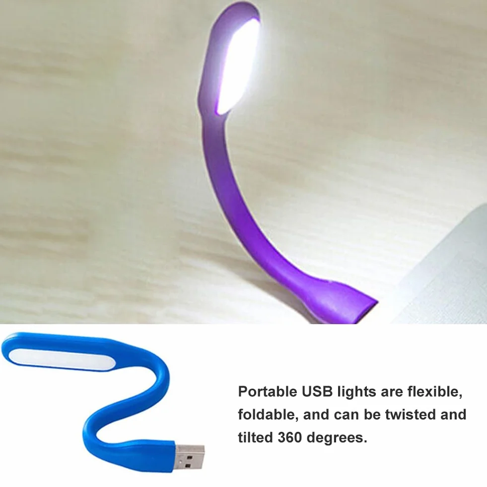 Elastyczne LED USB oświetlenie, mini lampka do klawiatury, 5 sztuk