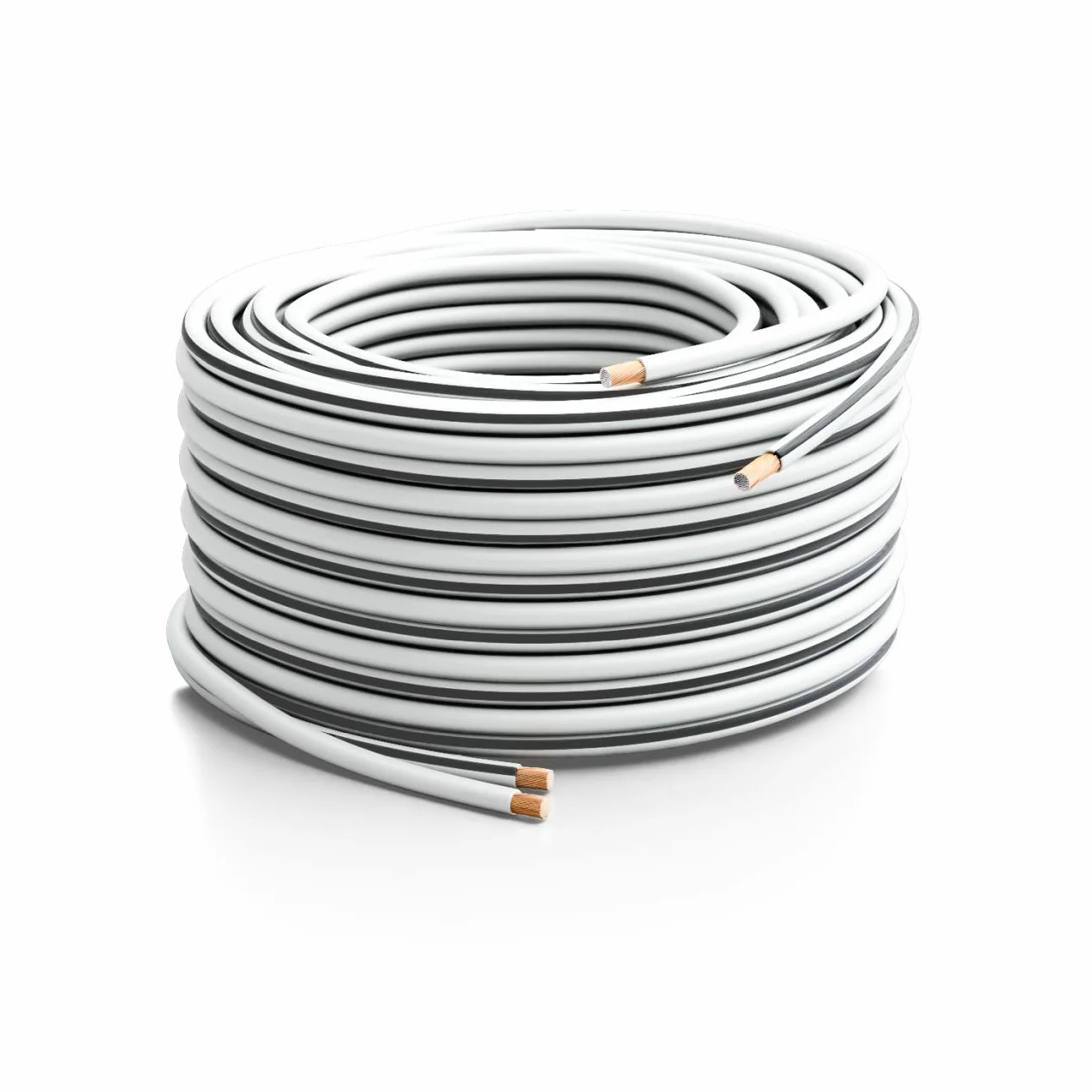 deleyCON 10m kabel głośnikowy box kabel 2x 0,75mm² aluminium powlekane miedzią oznaczenie biegunowości CCA 2x24x0,20mm linka BauPVO/CPR - biały