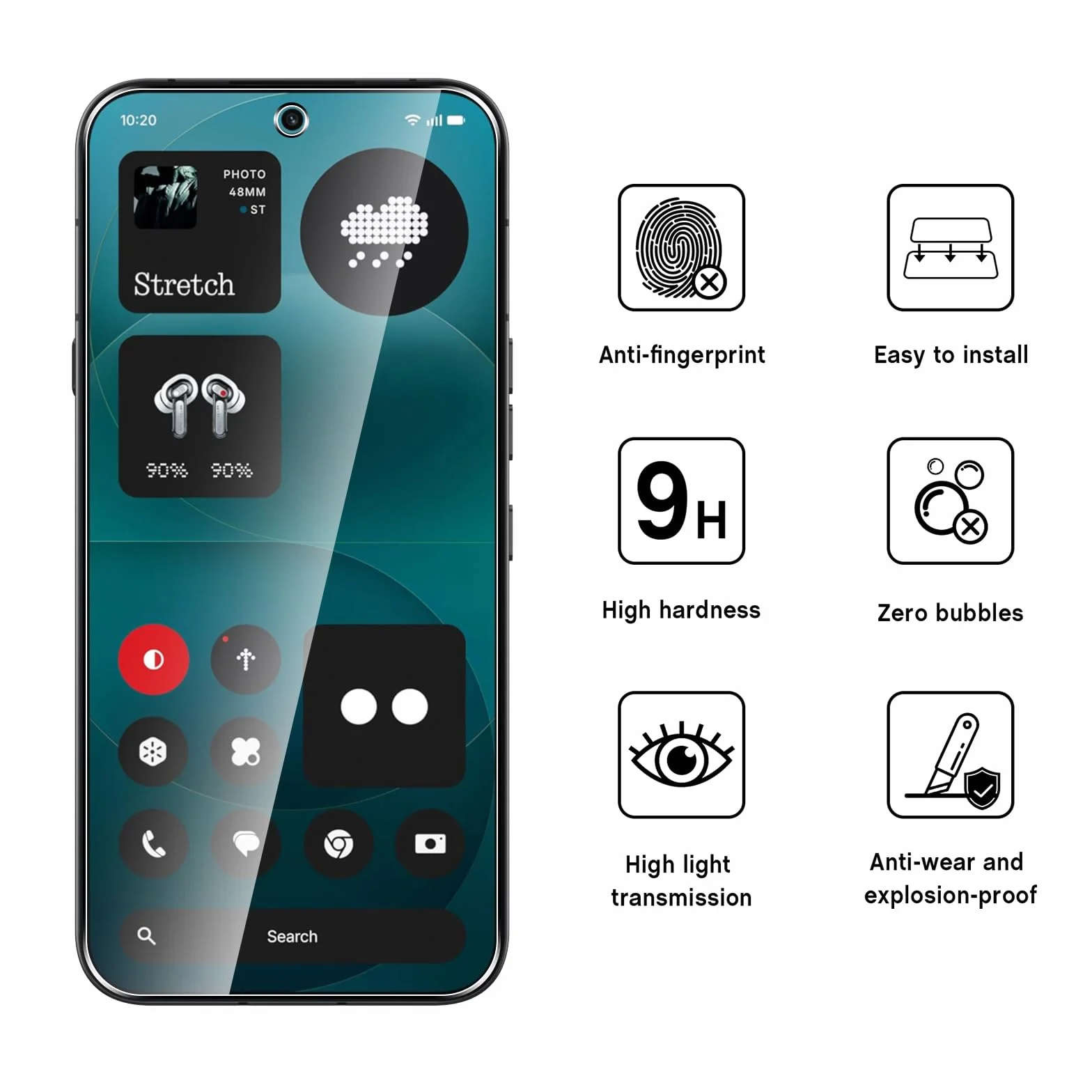 WFTE [2 sztuki folii ochronnej do Nothing Phone (4a) Pro 5G szkło pancerne folia szklana twardość 9H, odporna na zarysowania, odporna na pęcherzyki powietrza, folia ochronna na ekran, szkło pancerne