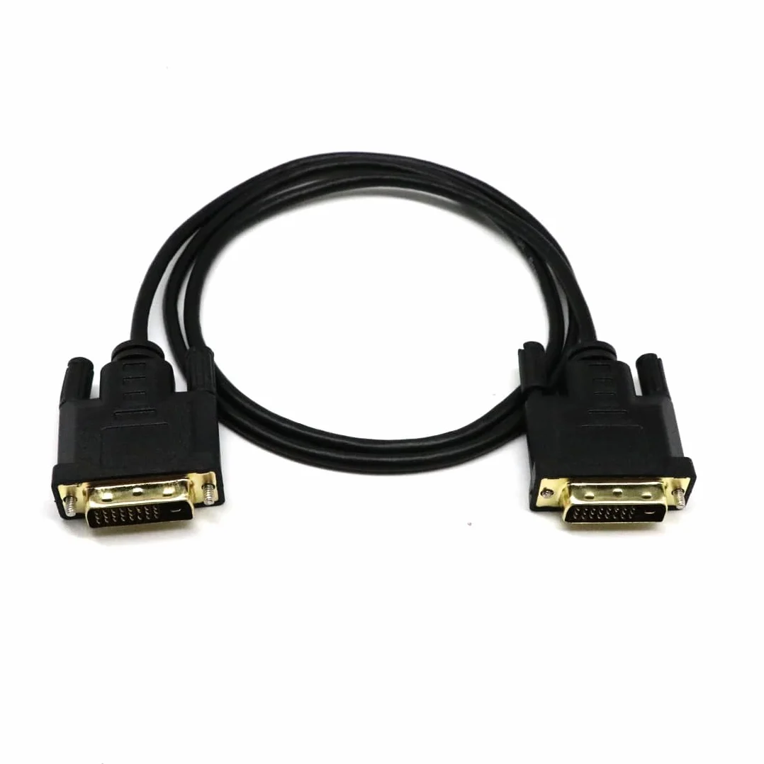 MMOBIEL Przejściówka z DVI na DVI - Męski DVI-D Dual Link do Męskiego DVI-D Dual Link - Konwerter Kablowy do Monitora, PC, TV, Gier, Projektora - 1080p Full HD 60Hz - Złote Złącze - 2 m