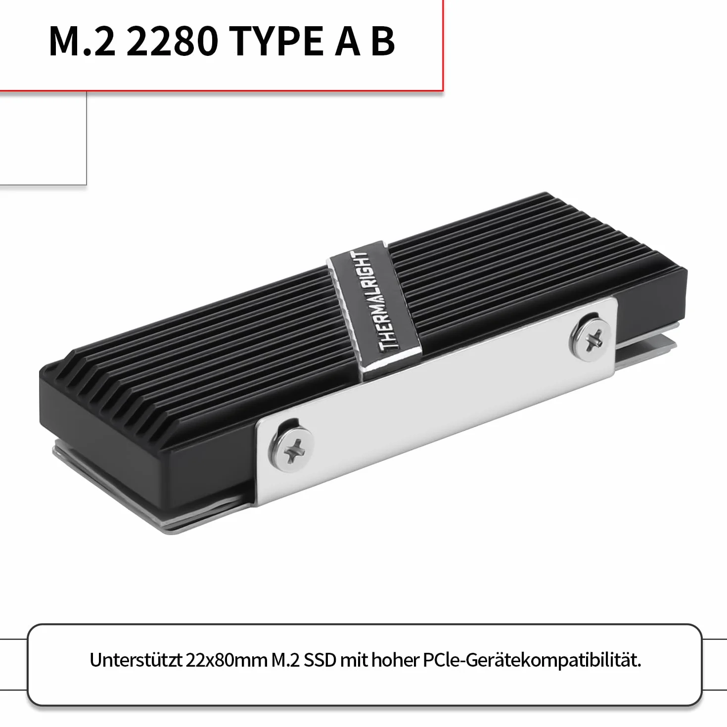 TR-Thermalright M.2 2280 A B - Ultimate M.2 SSD chłodnica dla lepszej wydajności i niezawodności, stop aluminium, który zapobiega przegrzaniu i opóźnieniom, chłodnica M.2 SSD