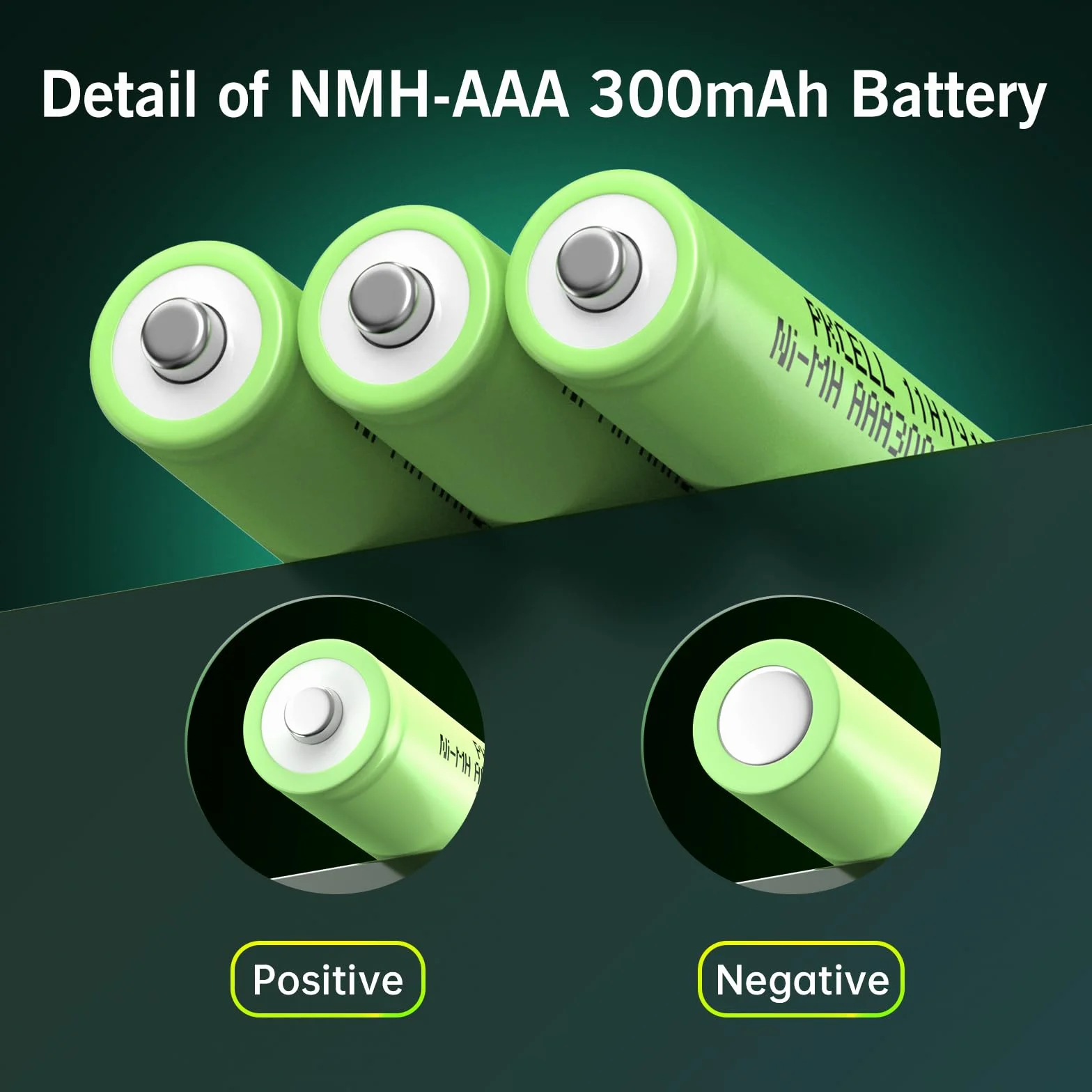 PKCELL Bateria AAA do wielokrotnego ładowania 300mAh NI-MH 1,2V, bateria wstępnie naładowana do ogrodowych lamp solarnych, 4 sztuki
