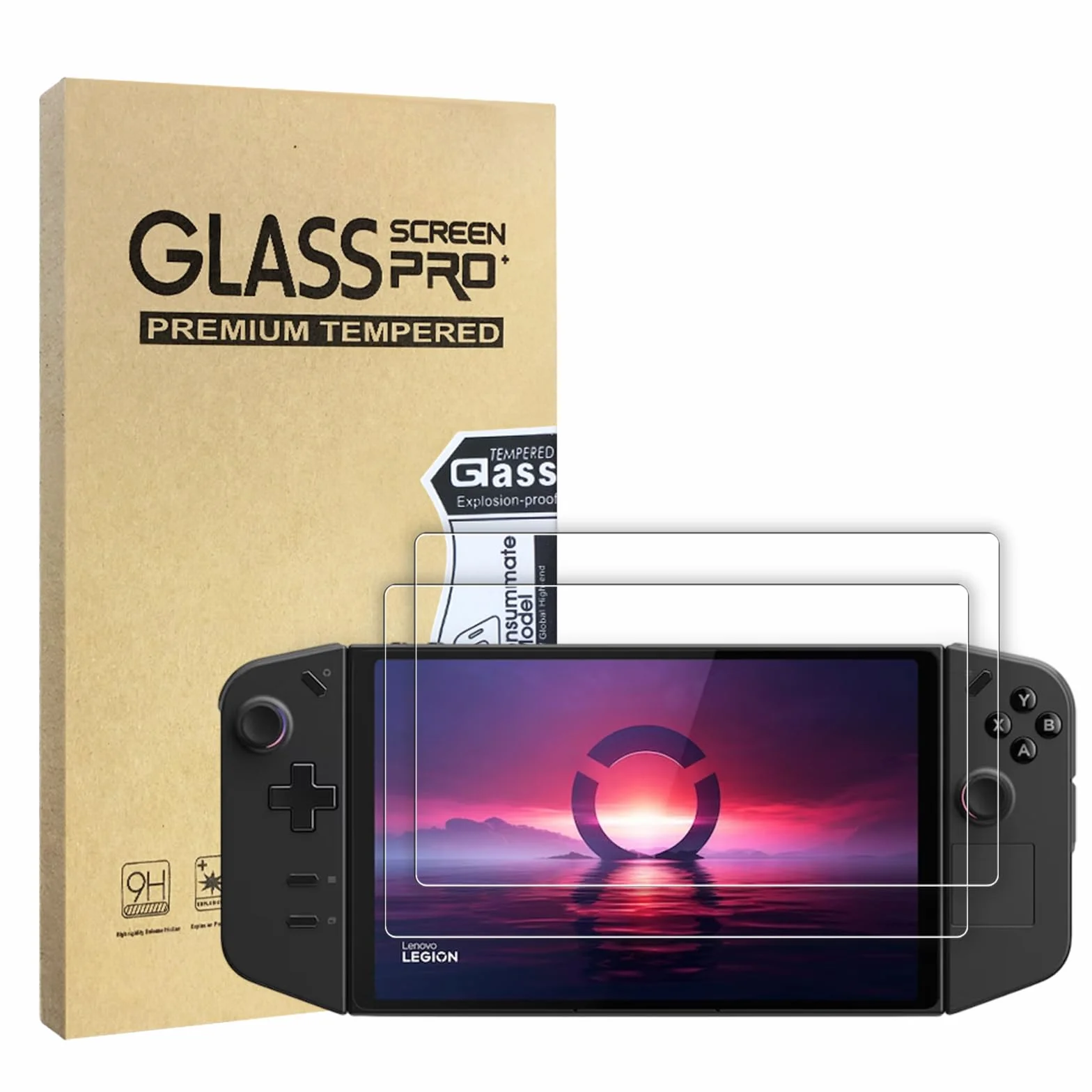 WD&CD Zestaw 2 folii ochronnych kompatybilnych z Lenovo Legion Go, 2.5D Tempered Glas Screen Protector, twardość 9H (ochrona przed zarysowaniami) 【Bez pęcherzyków powietrza】