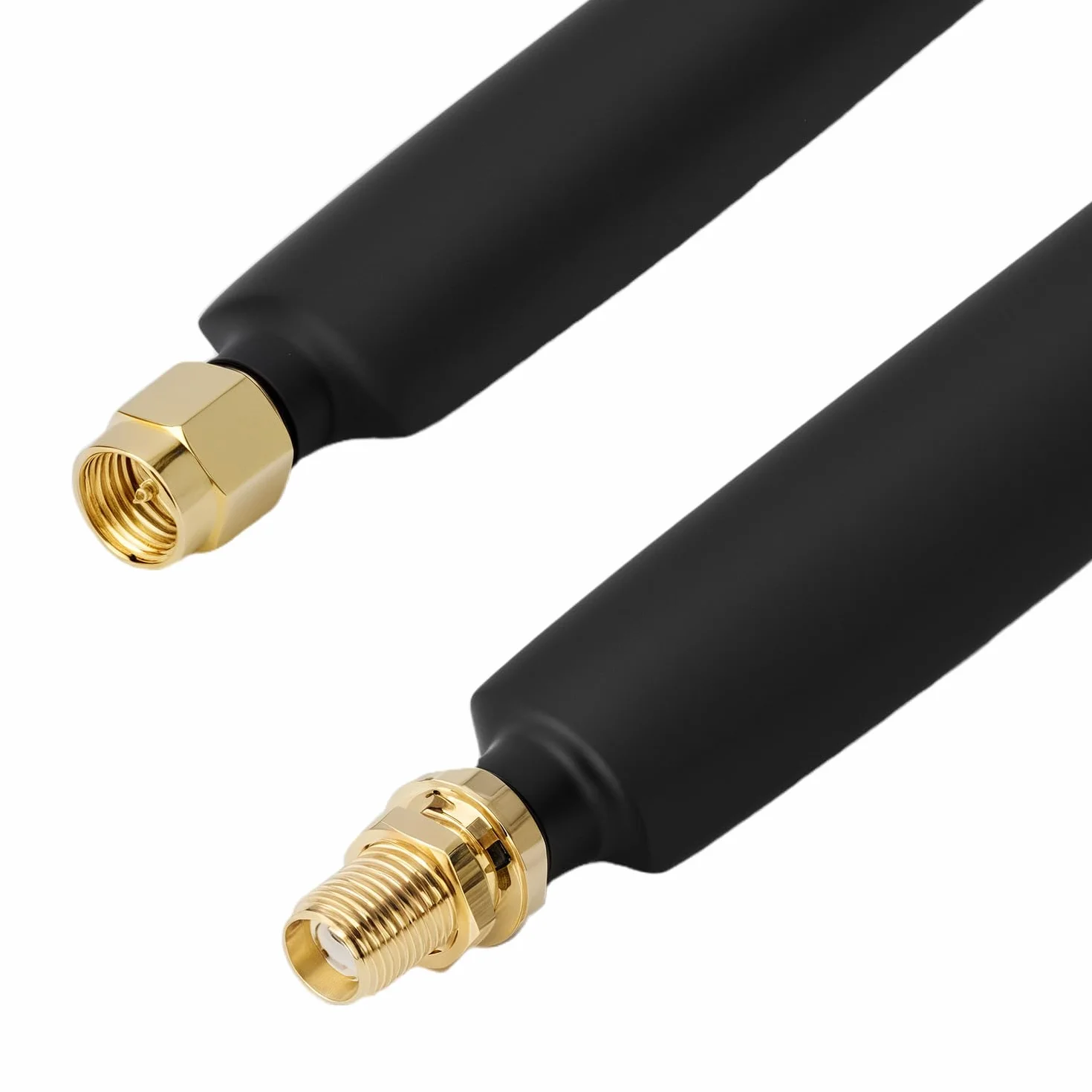 QWORK® 2 x kabel koncentryczny SMA 30 cm, płaski kabel ze złączem SMA, kompatybilny z anteną Helium Miner, anteną 4G LTE
