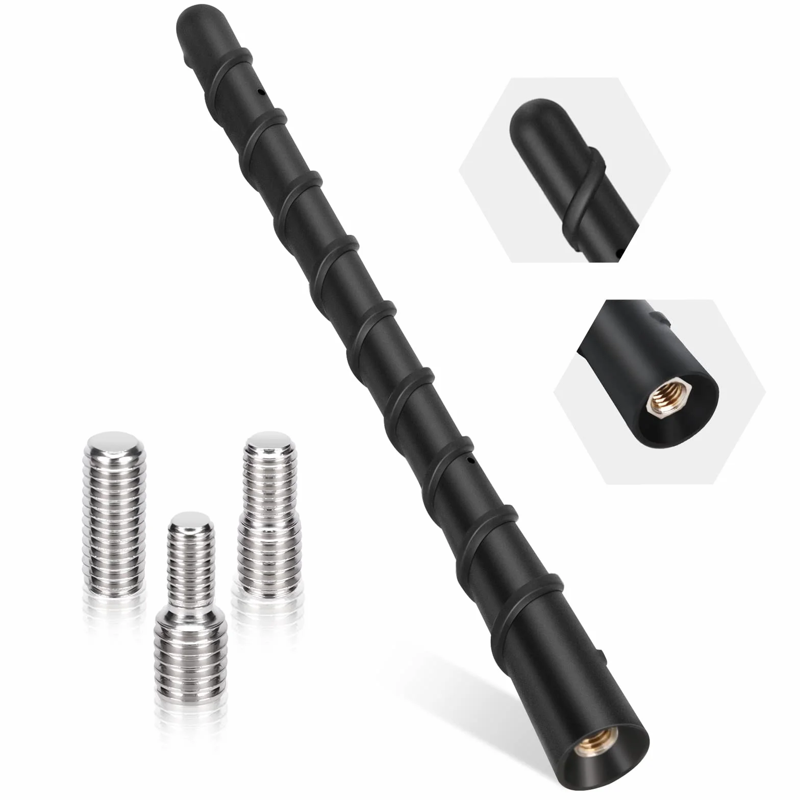 PAIRIER Antena samochodowa Radio samochodowe Antena dachowa Uniwersalna samochodowa antena dachowa dla optymalnego odbioru AM/FM z superkompatybilnością M4, M5, M6 (18CM)