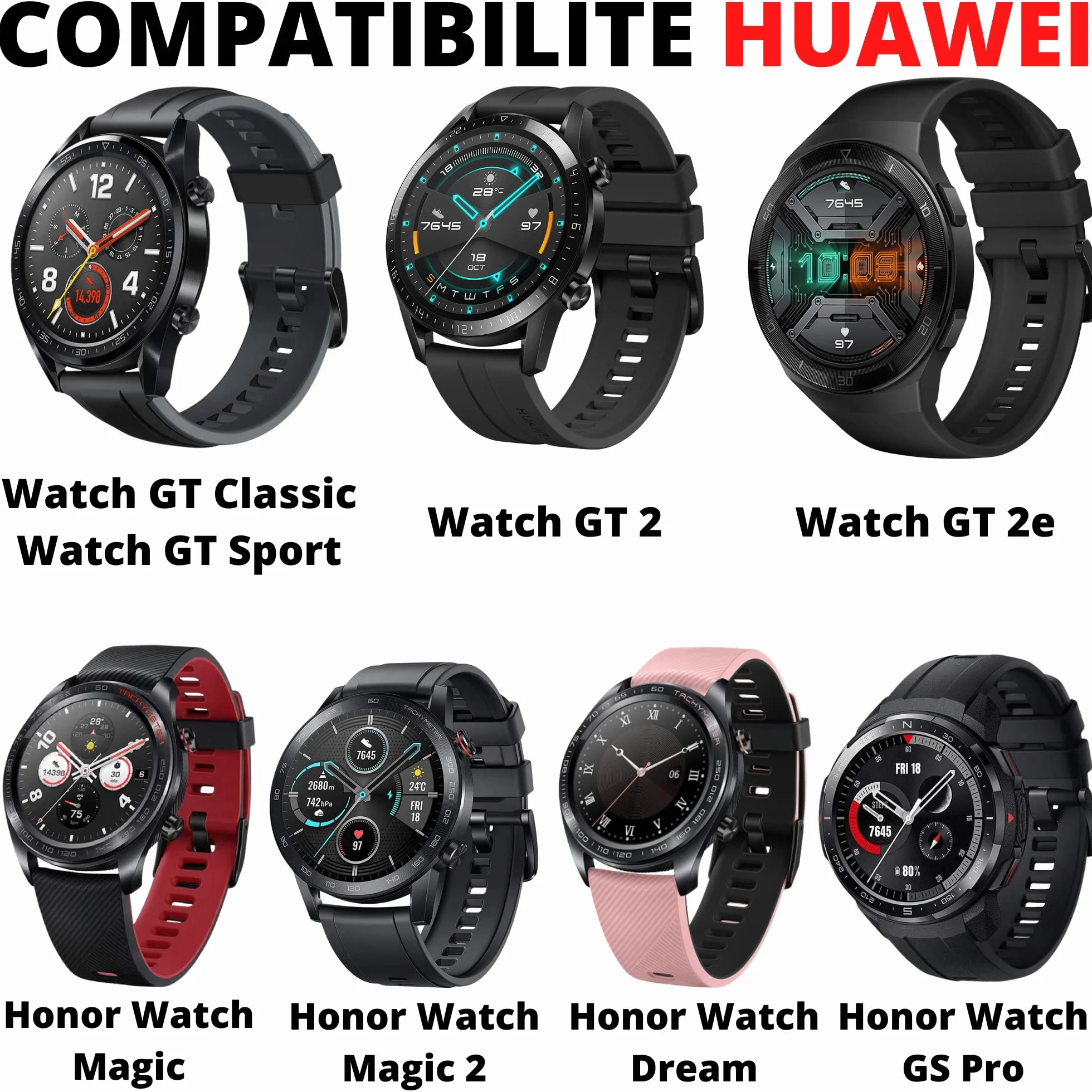 Ładowarka kompatybilna z Huawei Watch GT Classic Sport GT2 GT2E Honor Watch Magic/Dream GS Pro – kabel USB 100 cm kabel do ładowania zamiennik do adaptera ładowarki, ładowarki, adapter do ładowania