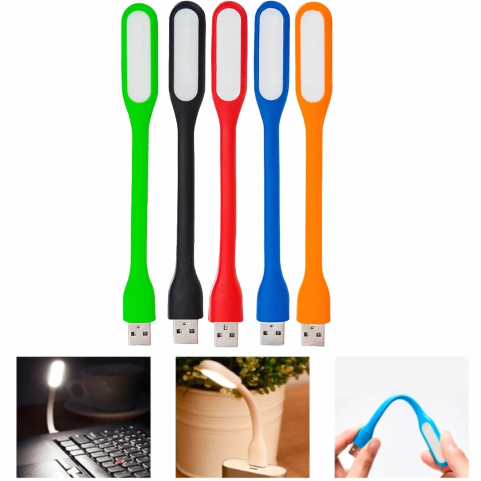 Elastyczne LED USB oświetlenie, mini lampka do klawiatury, 5 sztuk
