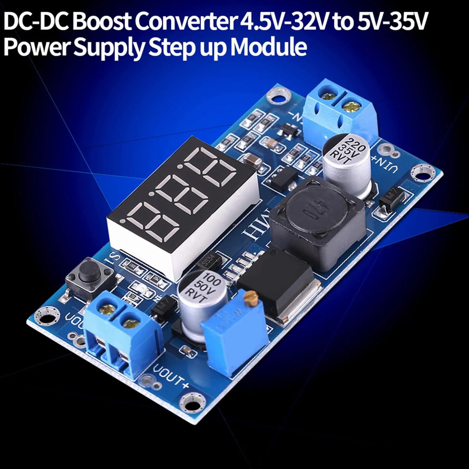 DC-DC Step-up Power Supply Module Adjustable Boost Converter 4.5V-32V Input 5V-35V Output