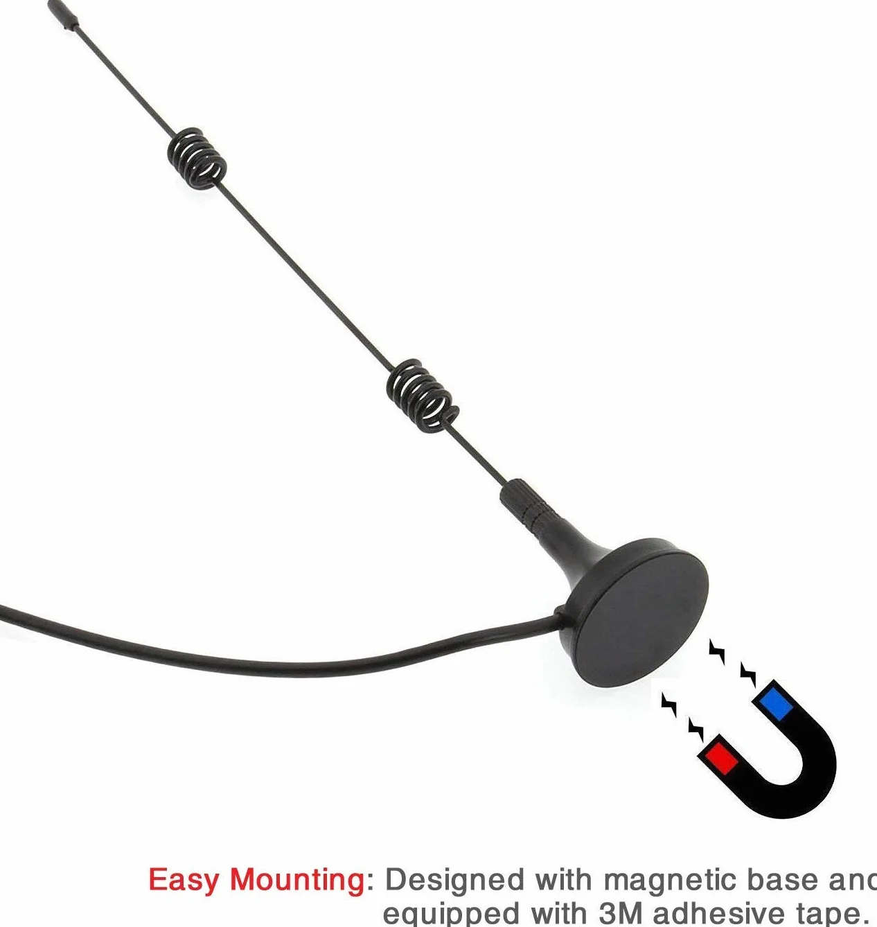 DollaTek 2 szt. 433 MHz Unity Gain Omni, antena 6,6 cala z podstaw? magnetyczn? i m?skim z??czem SMA, impedancja 50 omów - 7DBI