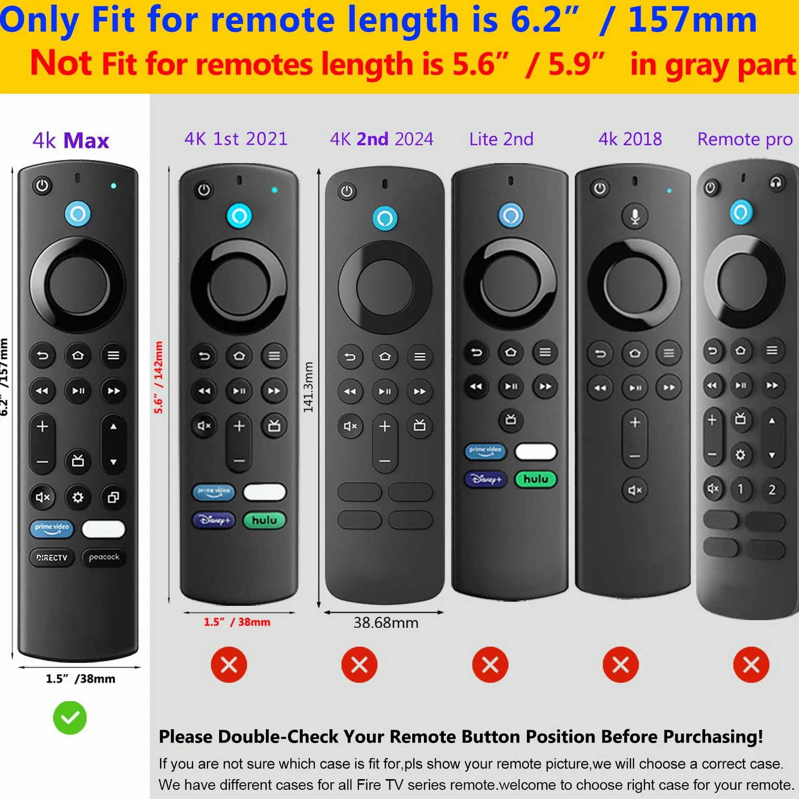 Pinowu Silikonowe etui na pilot zdalnego sterowania (2 szt., świecące w ciemności) do Firestick 4K Max/Hisense/Toshiba/Insignia/Pioneer/Omni (QLED) Series Alexa Voice Remote Enhanced ze smyczą
