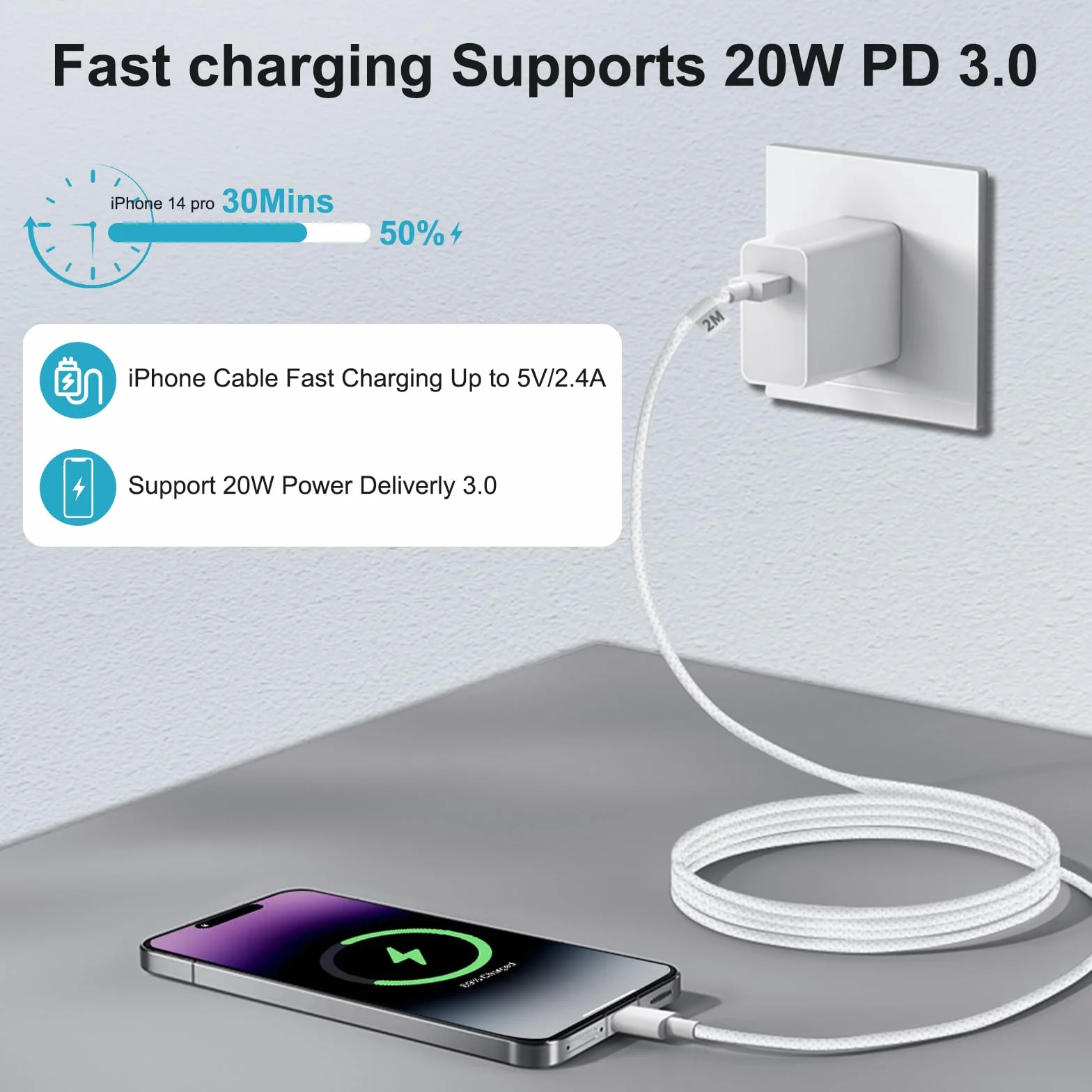 Kabel iPhone 1M, kabel Lightning [certyfikat Apple MFi], kabel do ładowarki iPhone USB kabel iphone szybkie ładowanie kabel Lightning USB przewód iPhone do iPhone'a 14 13 12 11 Pro Max/Mini/XS/XR/8/SE