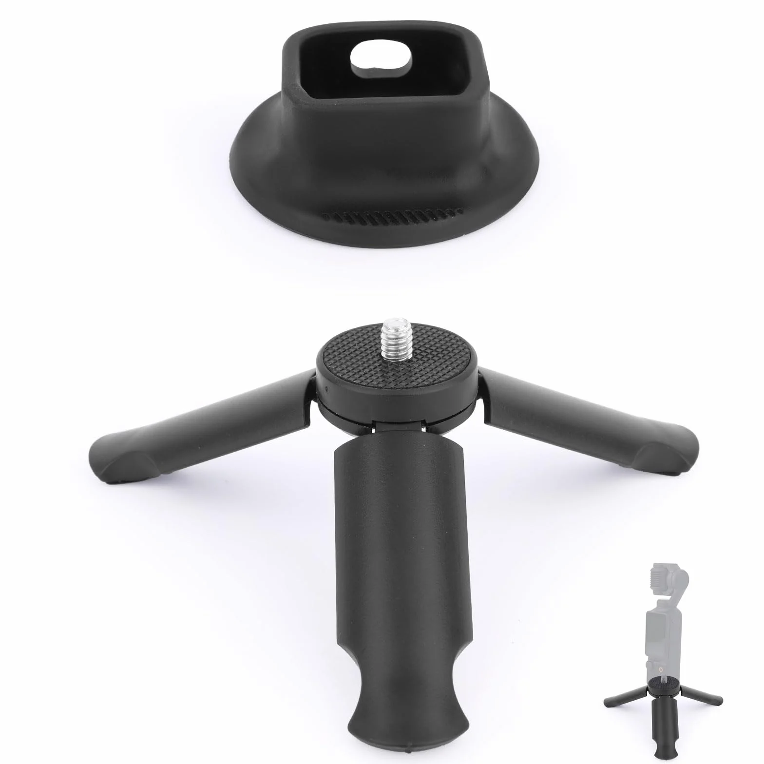 Miniaturowy Statyw do DJI Osmo Pocket 3 i 2, Montaż Na Biurku z Antypoślizgową Podstawą Kompaktowy Stołowy Uchwyt na Statyw do Akcesoriów DJI Osmo Pocket 3 (Czarny)