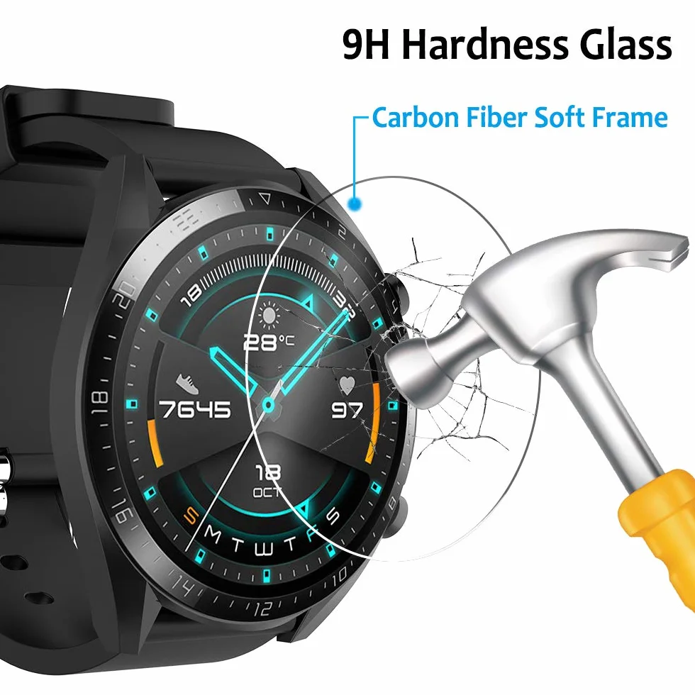 Hianjoo Szkło hartowane [5-pak] kompatybilne z Huawei Watch GT 2 46 mm, zamiennik osłony ekranu do Huawei GT 2 46 mm (nie dla 42 mm)