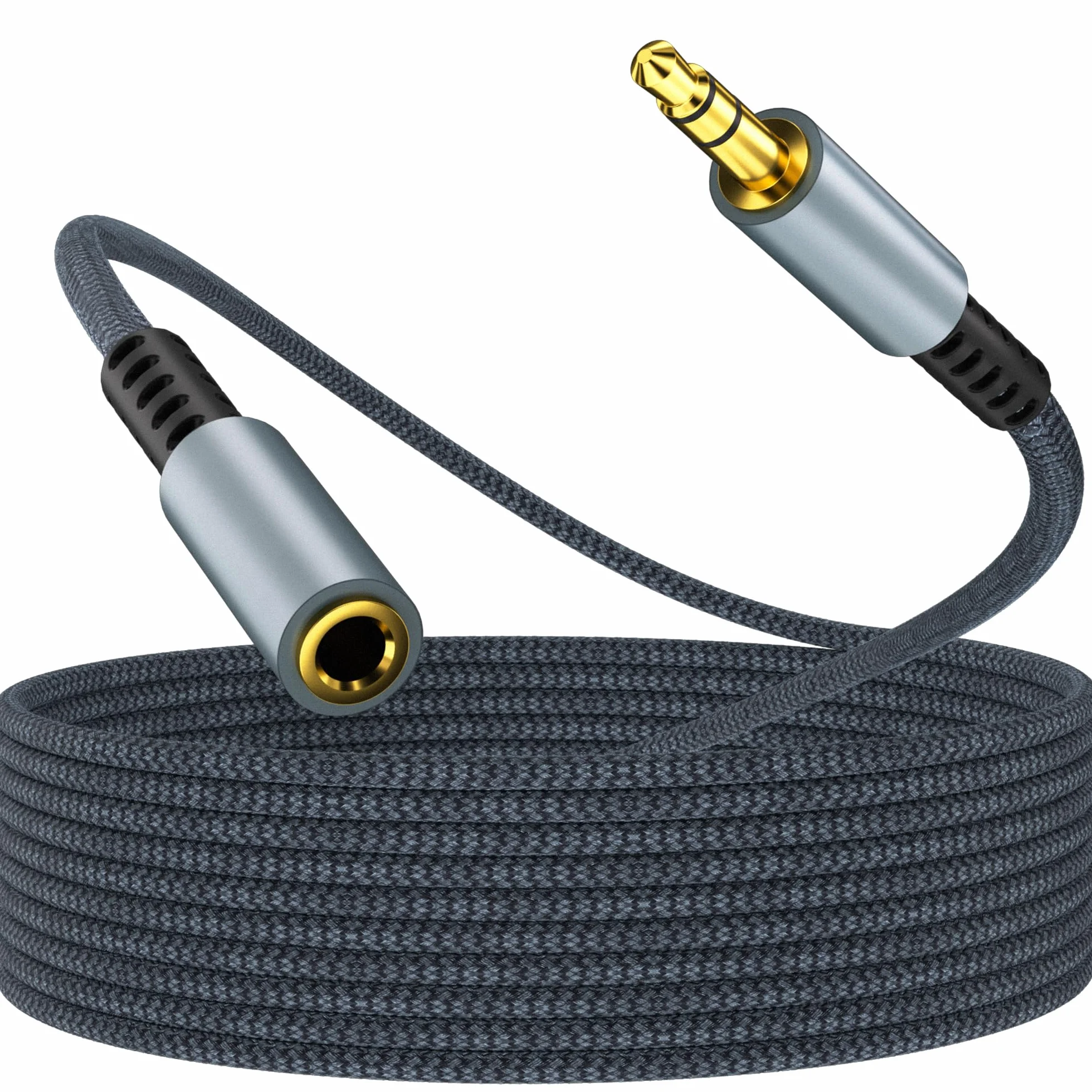 Przedłużacz Jack 5 m nylonowy pleciony 3,5 mm stereo audio AUX