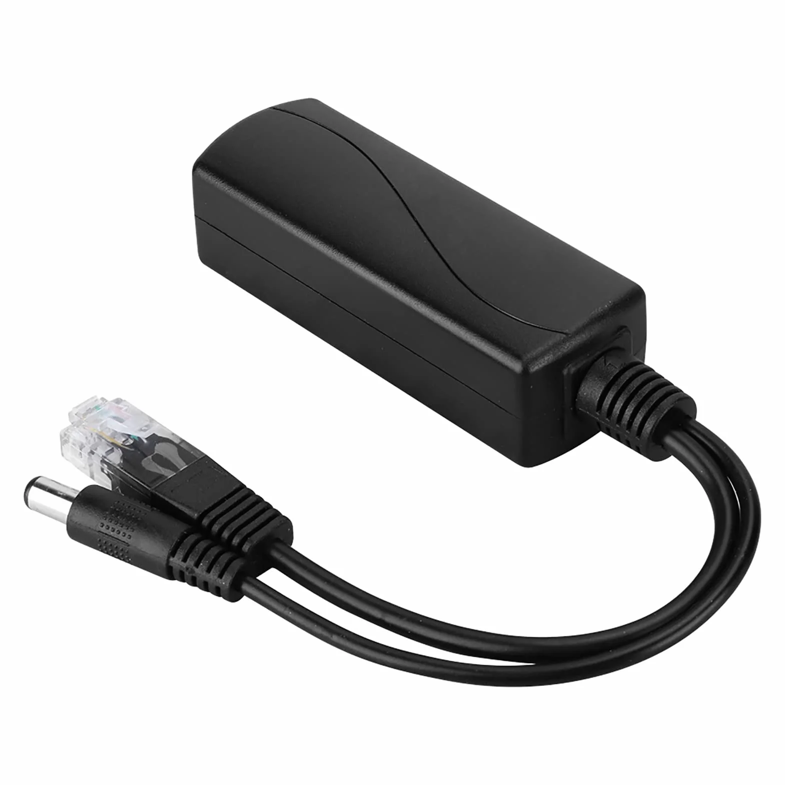 Kabel Adaptera Rozgałęźnika POE 48 V do 12 V do, Trwała i łatwa Instalacja, Rozdzielenie Sygnału Zasilania i Danych, 1 Opakowanie