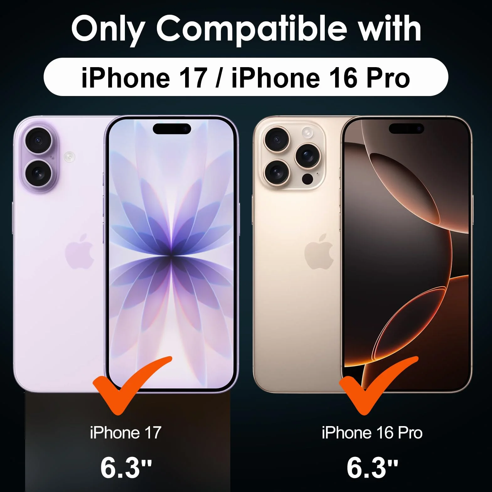 ivoler Ochraniacz ekranu do iPhone 17/16 Pro, szkło hartowane 9H 6,3 cala, 2 szt