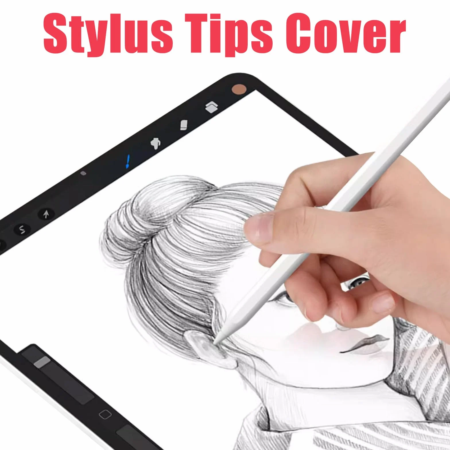 Silikonowe etui na końcówki rysika, 32 szt., kompatybilne z Apple Pencil Tips, ochraniacz do bezgłośnego rysowania, uniwersalny rysik, akcesoria do Apple Pencil 1., 2. generacji, białe, 32 szt