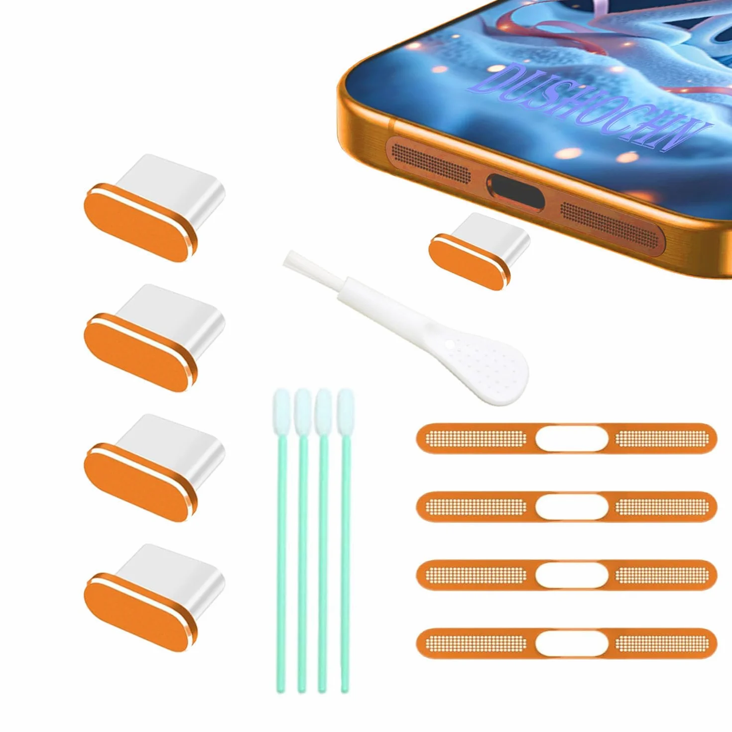 iPhone 17 Pro Max Metalowe USB C Osłona Przeciwpyłowa 4-pak