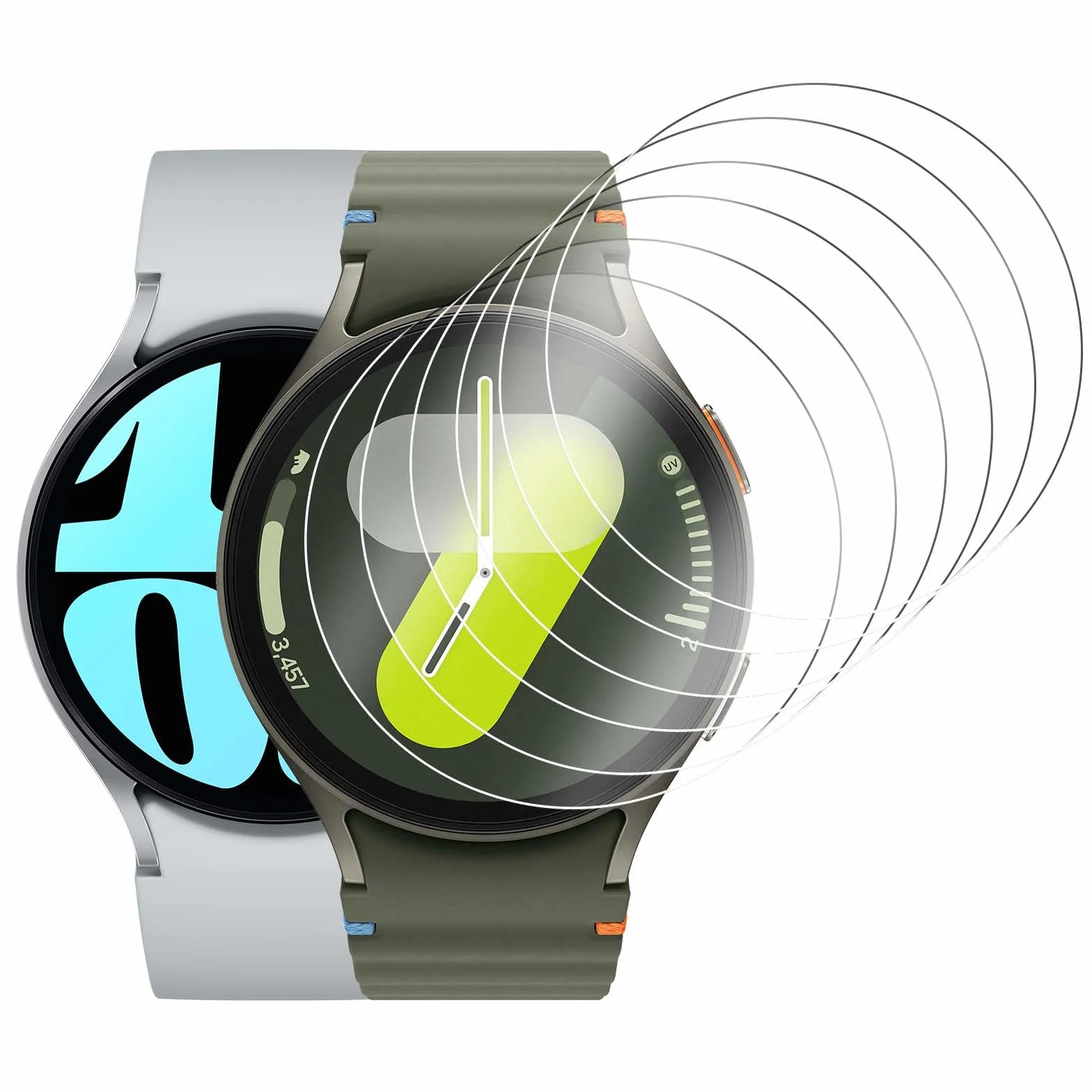 Hianjoo 6-Pak Screen Protectors for Samsung Galaxy Watch 7 6 5 4 44mm Tempered Glass