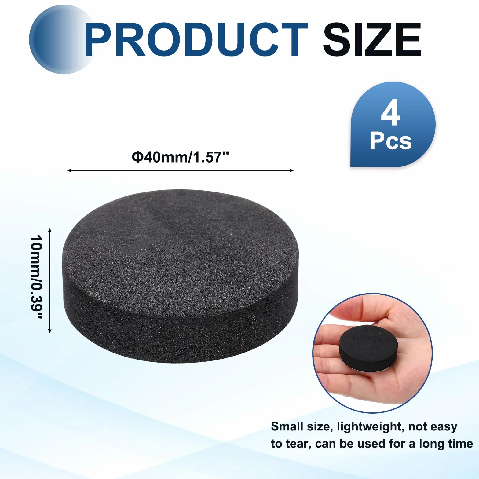 QUARKZMAN 4 szt. podkładek izolacyjnych do głośników 40 mm x 10 mm antypoślizgowe piankowe podstawa amortyzująca
