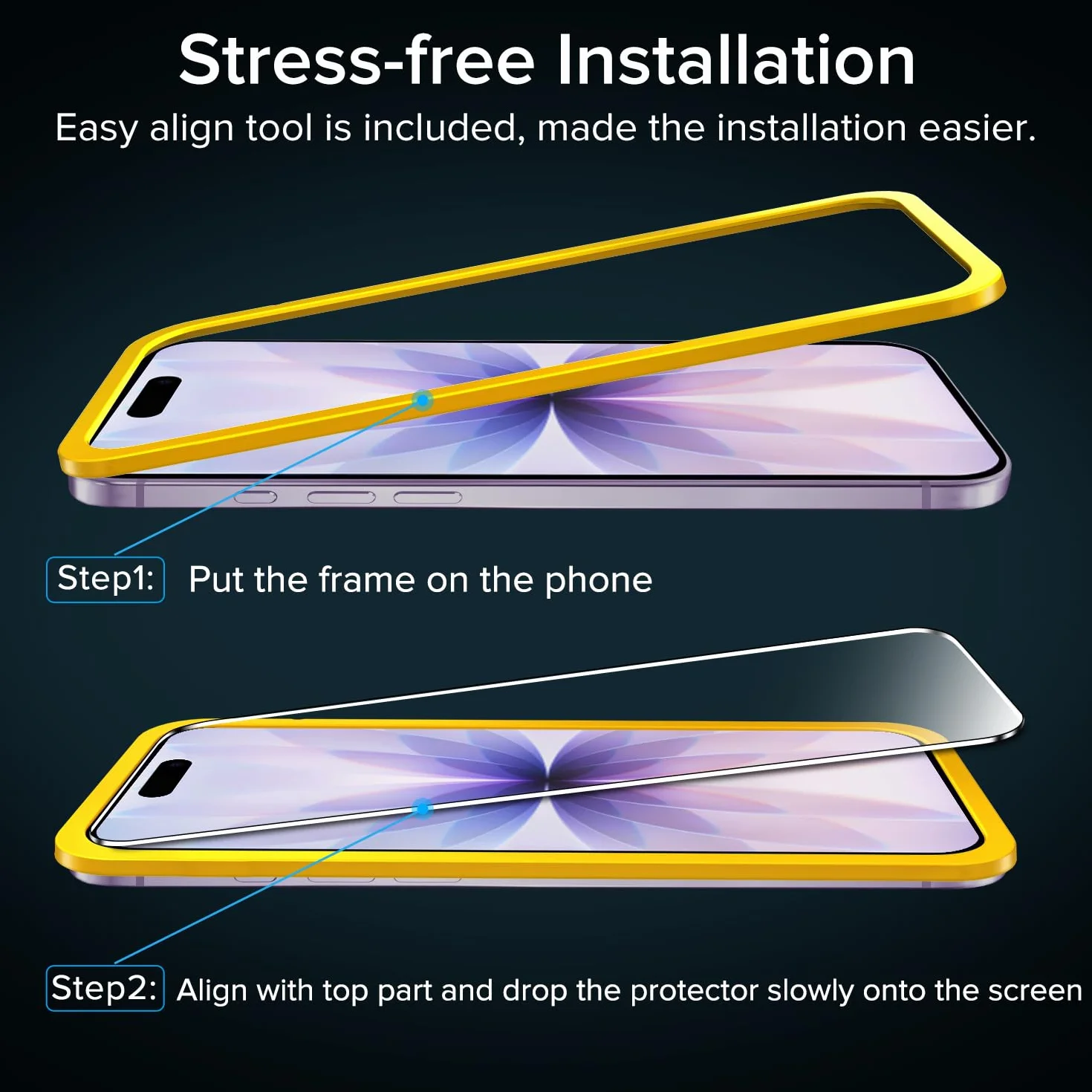 ivoler Ochraniacz ekranu do iPhone 17/16 Pro, szkło hartowane 9H 6,3 cala, 2 szt