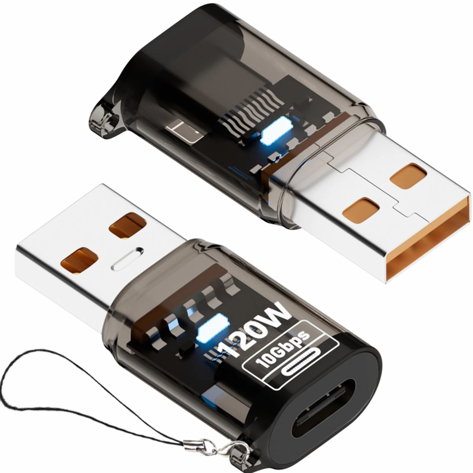 Przejściówka USB na USB C (2 Sztuki), Adapter Typu C na USB-A, USB 3.2 Gen2 10Gbps Wysoka Prędkość, Kompatybilny z iPhone 17 16 15 14 13, Samsung Galaxy S25 S24 S23 A56 A36 A16 A15 i innymi, Czarny