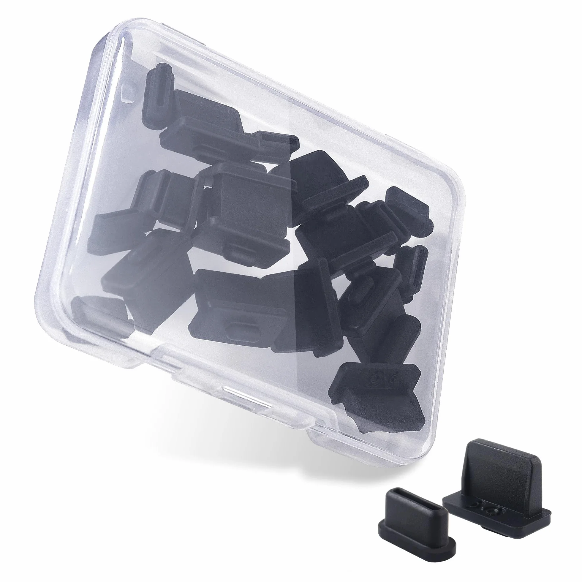 Cable Matters Zestaw wielofunkcyjny Pokrywy na porty USB-C i USB - 10x Pokrywy na port USB-A i 10x Pokrywy na port USB C w kolorze czarnym (Pokrywa antykurzowa USB, Czapki USB C, Pokrywa antykurzowa