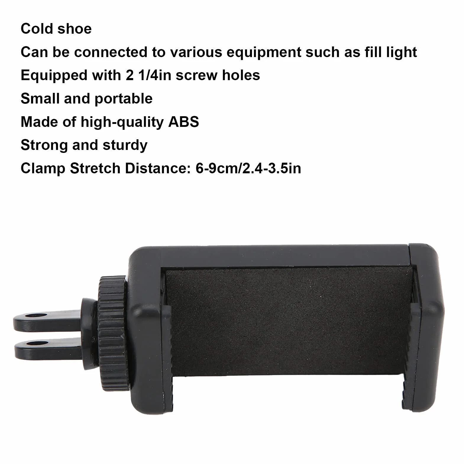 Uchwyt do Smartfona, Przenośny Czarny Uniwersalny Adapter do Statywu na Monopod Uchwyt do Smartfona z Uchwytem na Zimne Buty do Telefonu Komórkowego/smartfona