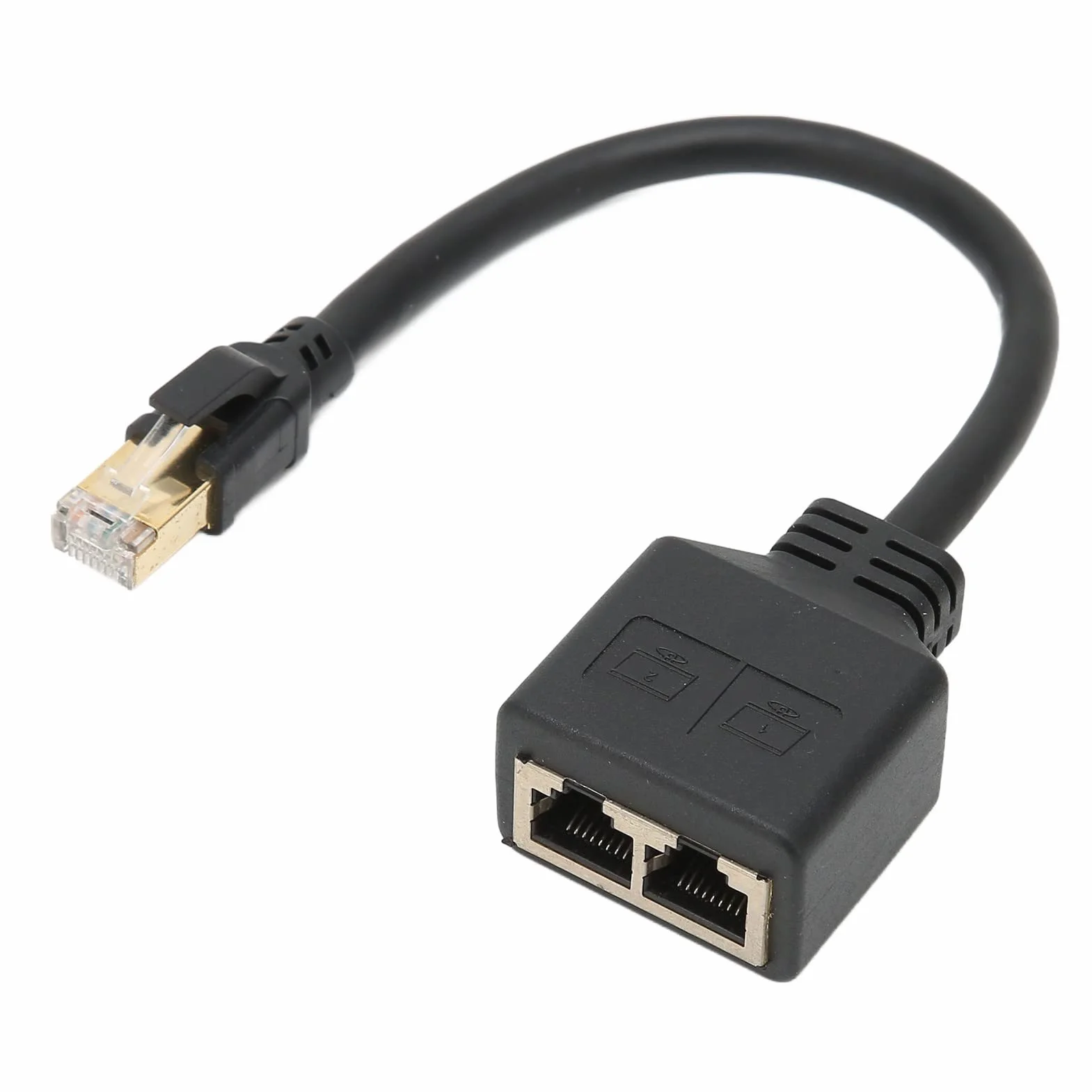 Rozdzielacz RJ45, Rozgałęźnik Sieci RJ45 od 1 do 2 Portów Ethernet, Rozdzielacz Kabla Sieciowego CAT8 do Domowego Biura