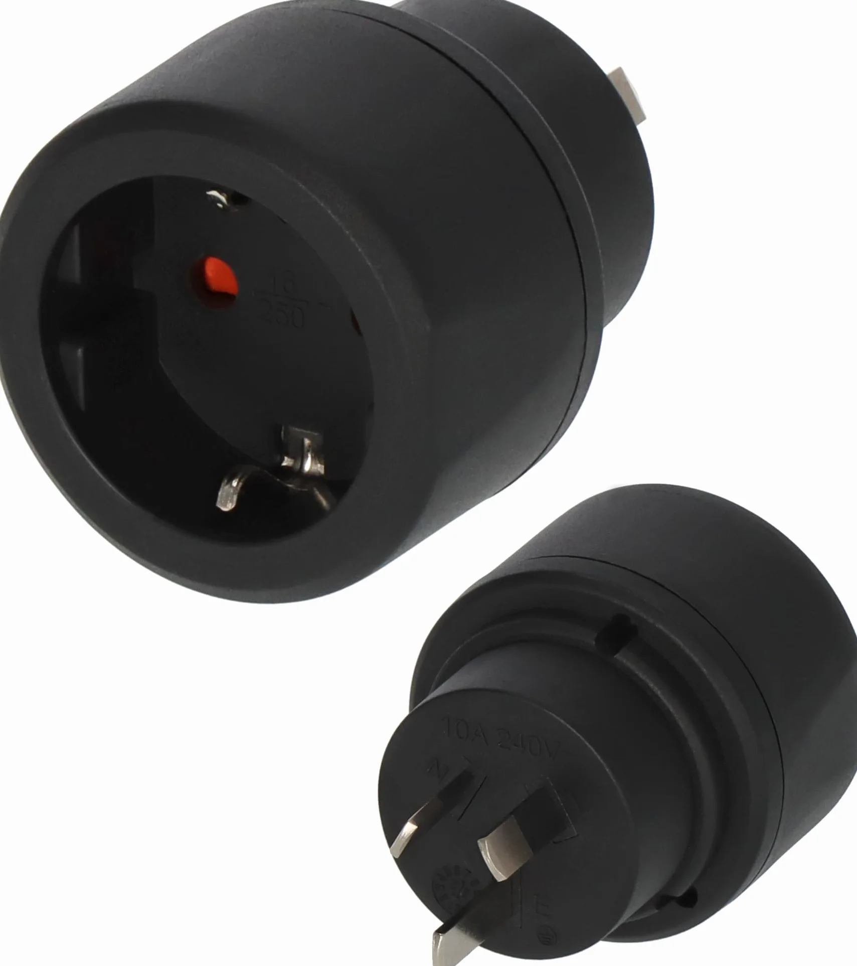 Brennenstuhl wtyczka podróżna/adapter podróżny (do podłączania urządzeń elektrycznych z systemem wtyczek z uziemieniem w krajach z australijskim/chińskim systemem wtyczek) czarny