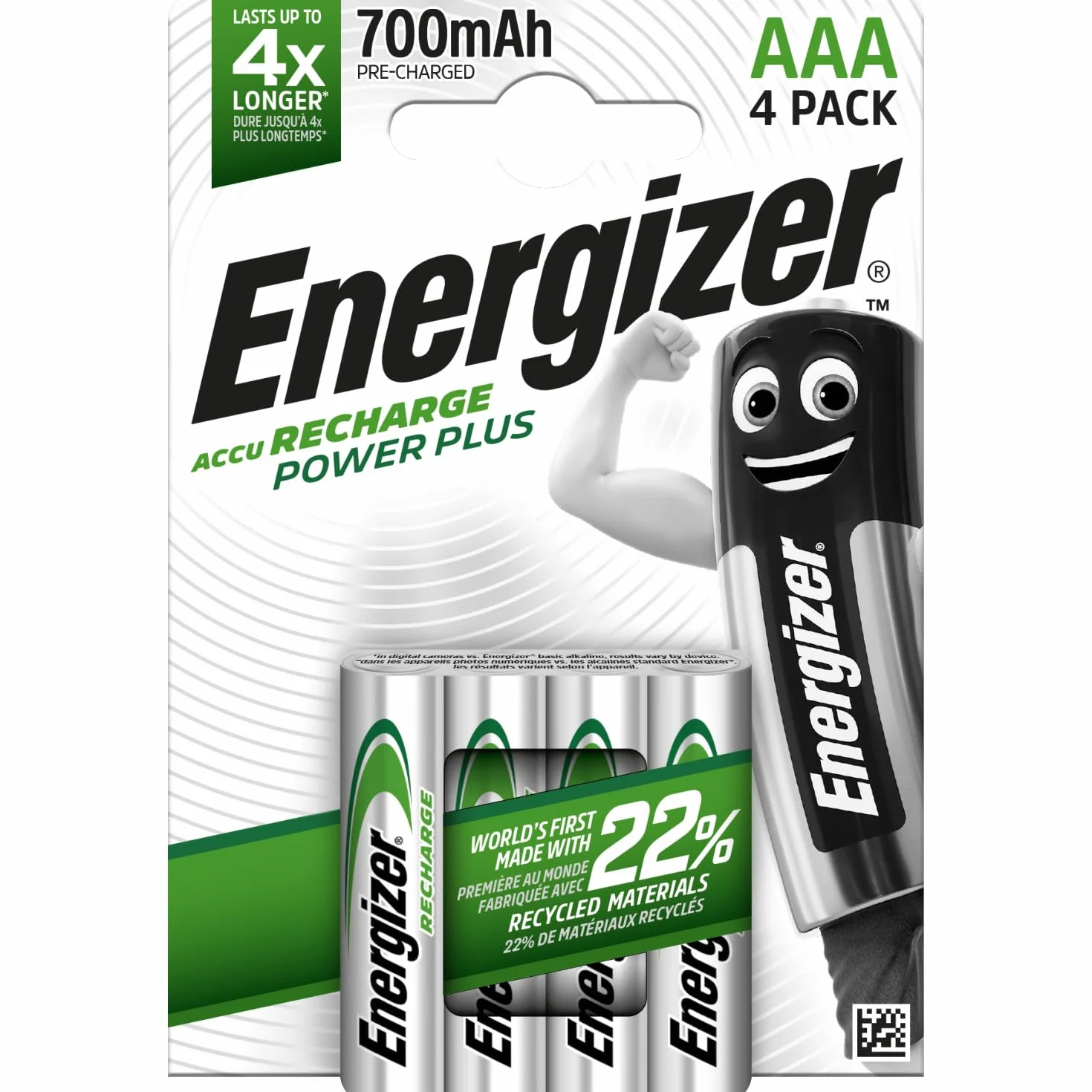 Energizer Power Plus NH12 700 BP4 Pre-Ch Akumulatory, Srebrny, 4 Sztuki