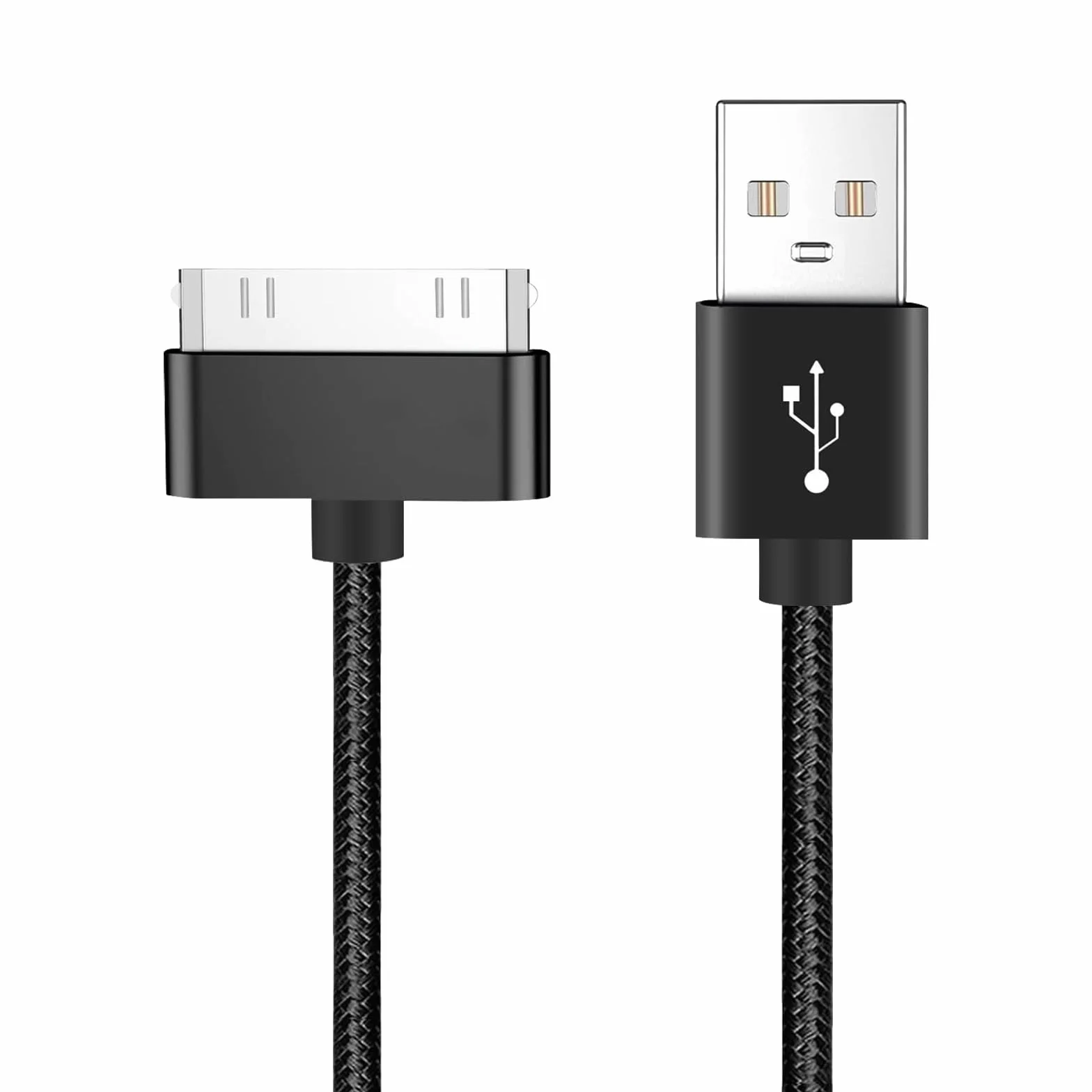 Kabel 30-pinowy o długości 100 cm, kompatybilny z iPhone 4s/4, iPhone 3G/3GS, iPad 1 2 3 i iPod, kabel USB do ładowania i synchronizacji, czarny