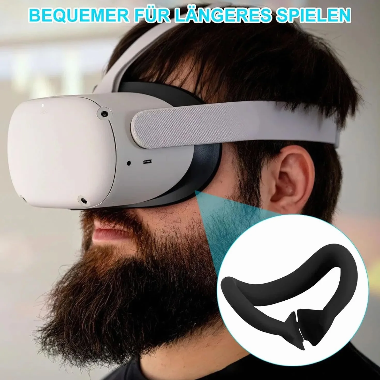 Silikonowa Maska na Oczy do Meta Quest 3, Odporna na Pot i Szczelna