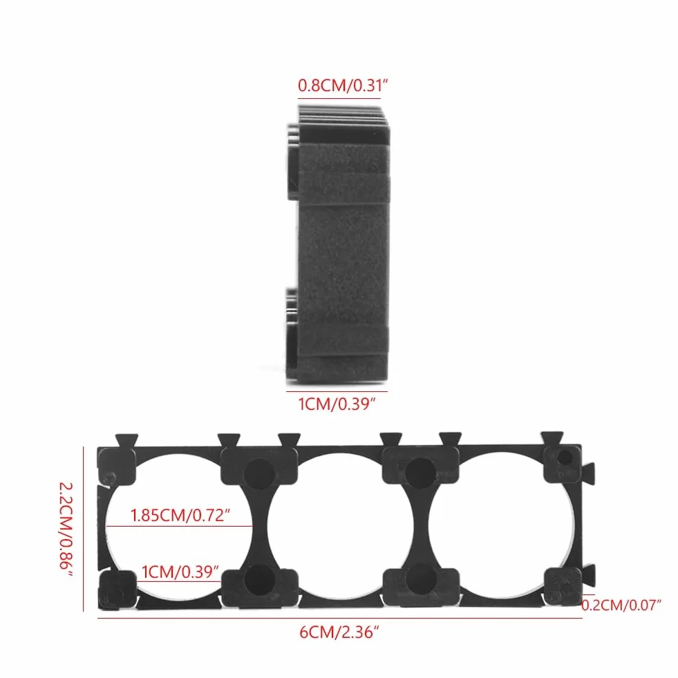 DollaTek 10 szt. 1 x 3 Cell Spacer b?yszcz?cy uchwyt uchwyt do baterii 18650