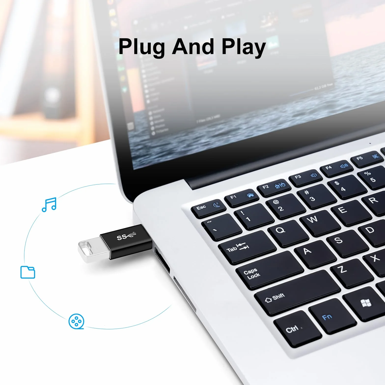 Złącze USB 3.0 Adapter USB A 3.0/3.1 męski na żeński, złącze kablowe typu A 3.0 żeński do żeńskiego, do podłączenia końcówek USB, złącze przedłużające