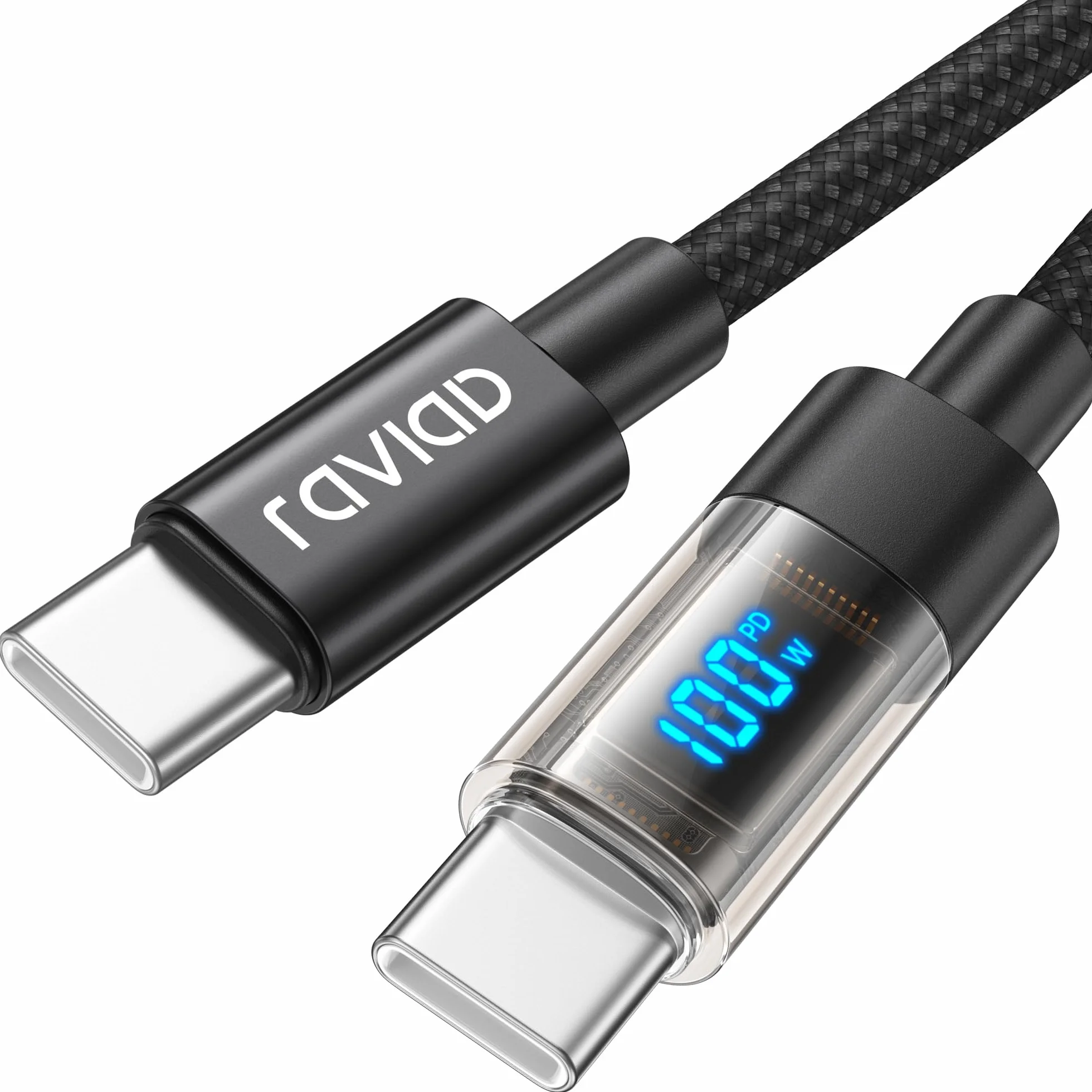 RAVIAD Kabel USB C USB C 100 W, 3m, kabel USB typu C, PD 5A, szybkie ładowanie, kabel typu C z chipem E-Mark, do iPhone 17/16/15 Pro Max, Galaxy S25/S24/S23/S22, MacBook Pro, Pad Pro, Google Pixel