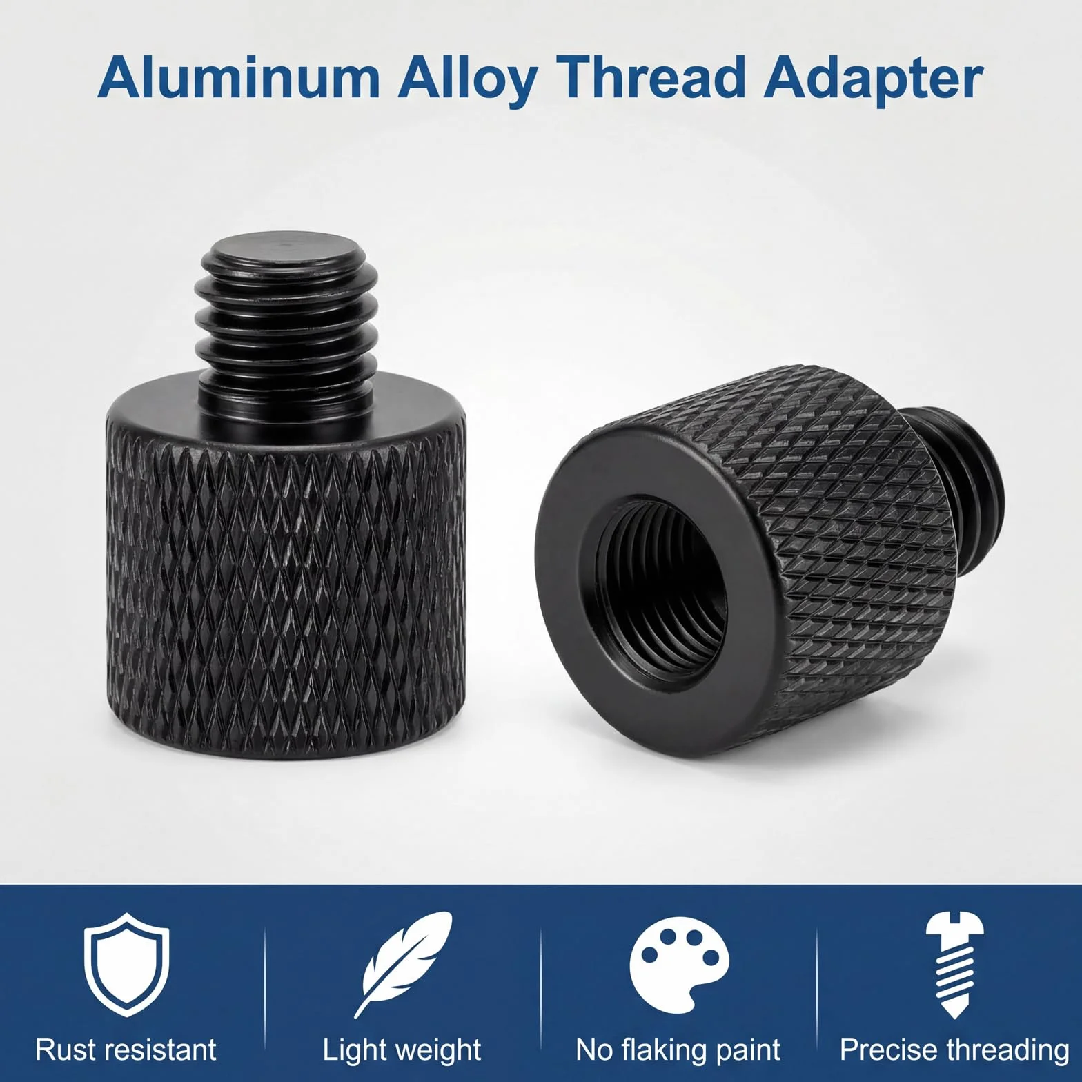 SHENLIU Adapter gwintowany 3/8" na 1/4" ze stopu aluminium do statywu mikrofonowego