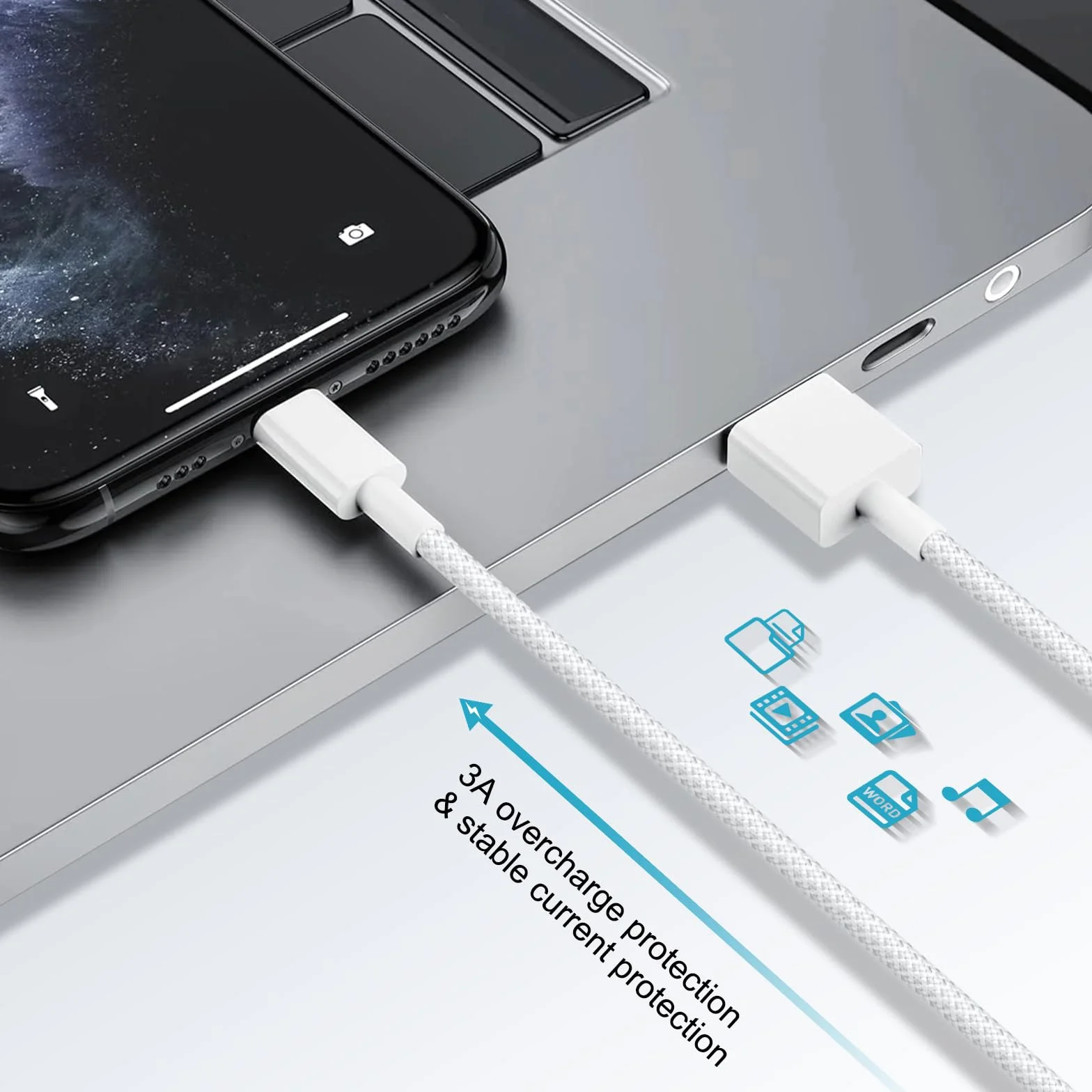 Kabel iPhone 1M, kabel Lightning [certyfikat Apple MFi], kabel do ładowarki iPhone USB kabel iphone szybkie ładowanie kabel Lightning USB przewód iPhone do iPhone'a 14 13 12 11 Pro Max/Mini/XS/XR/8/SE