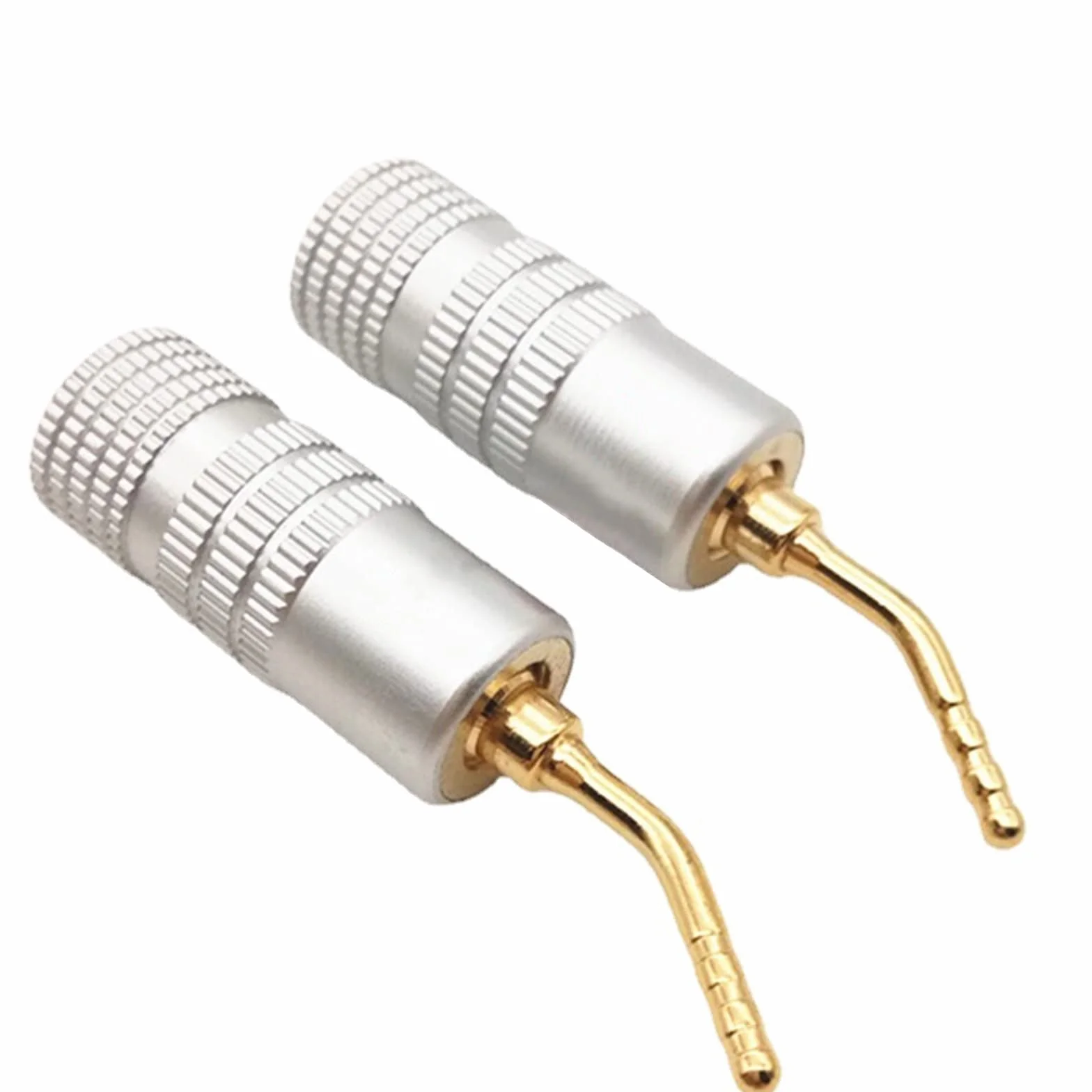 WANGCL 4-pak pozłacane 2 mm wtyczka bananowa śruba typ audio głośnik wtyki wtyki złącze kabla adapter