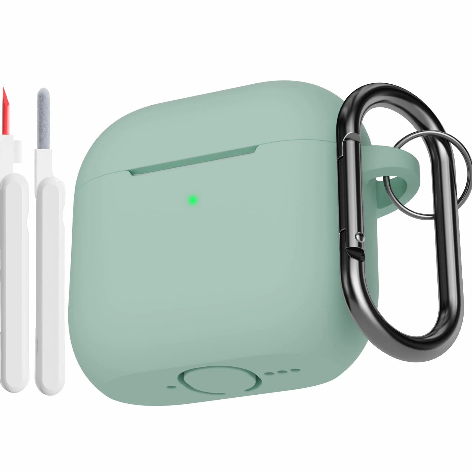 Etui kompatybilne z AirPods 4 z zestawem czyszczącym, miękki pokrowiec ochronny, szary