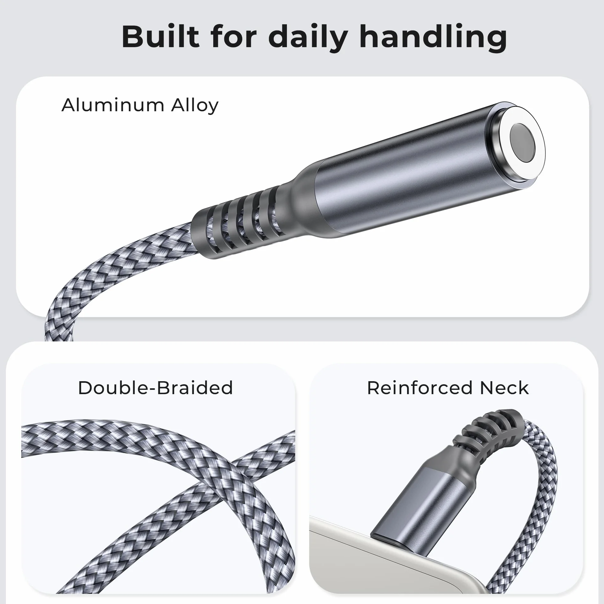 Basesailor Adapter USB C Jack do iPhone 17 Air 16 Pro Max, typ C męski na 3,5 mm, konwerter słuchawkowy, gniazdo słuchawkowe do Apple 16e 15, Samsung Galaxy S25 S24, Tab S9, A56, A55, A54, iPad 10