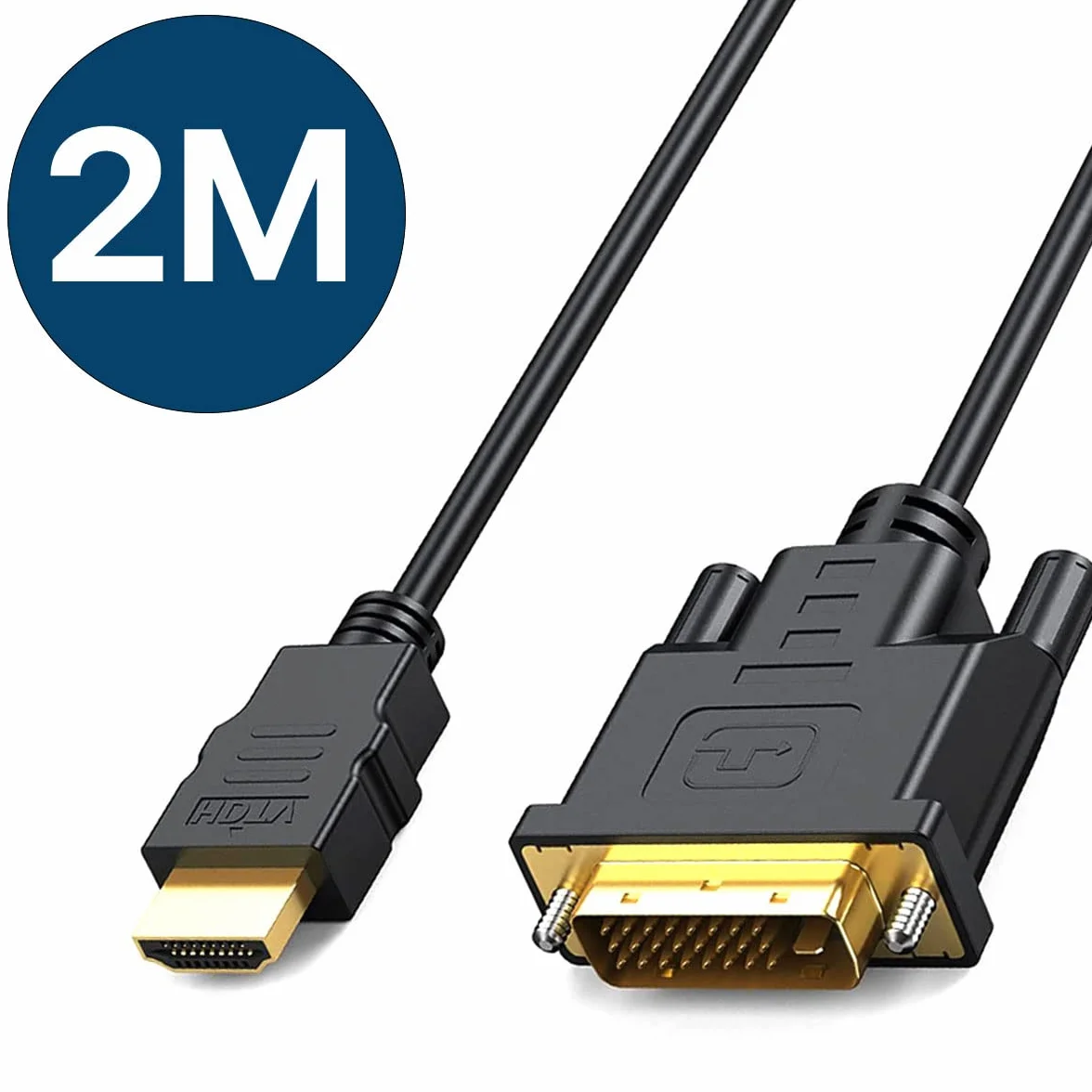 MMOBIEL HDMI do DVI Cable Adapter - dwukierunkowy DVI-D Dual Link do HDMI Cable Converter obsługuje wszystkie wysokiej rozdzielczości LCD i LED Displays, monitory i telewizory 1080p High-Speed - 2m