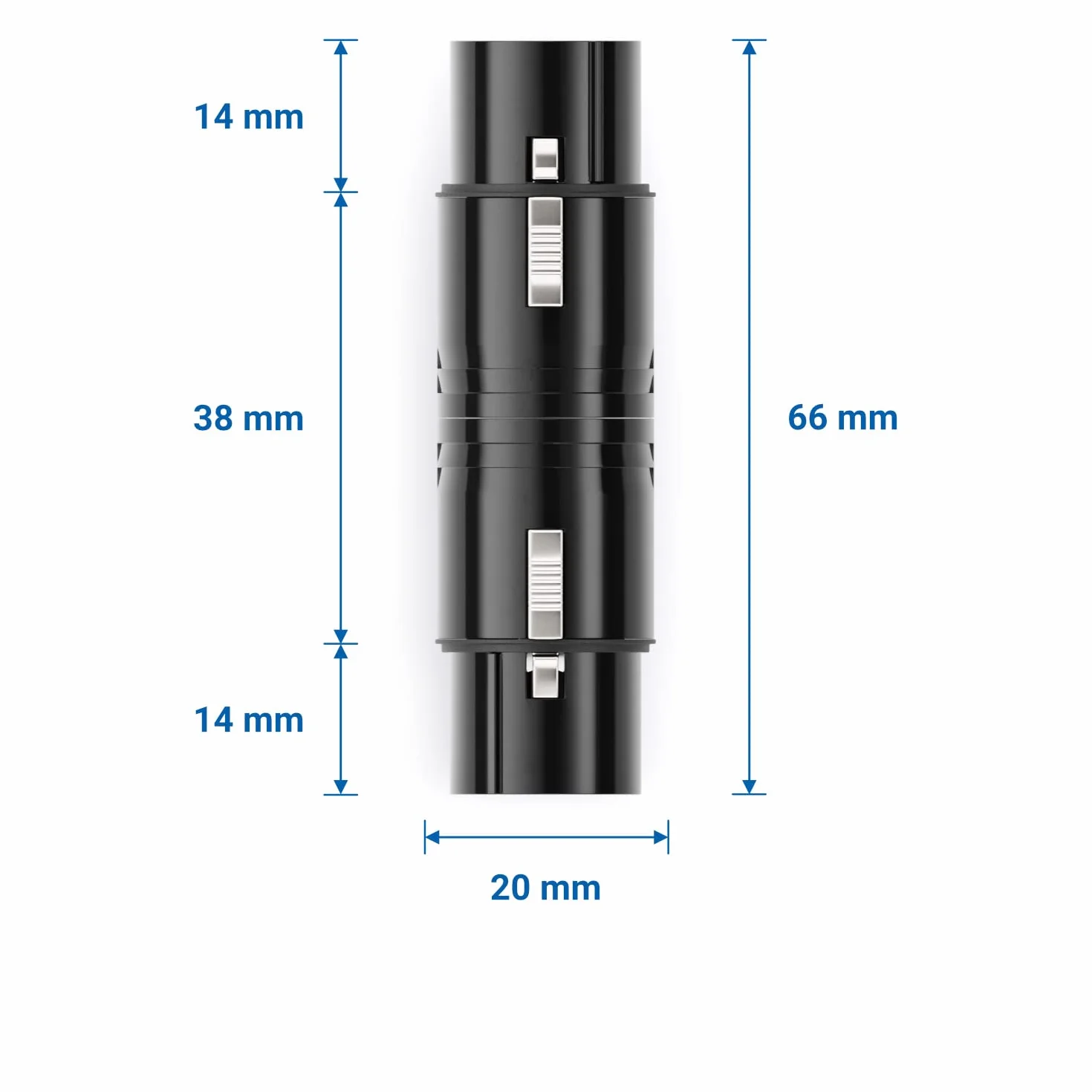 deleyCON Adapter Audio XLR - Złącze Sprzęgające Żeńskie na Żeńskie dla 3-Pin Głośnika, Mikrofonu, Miksera, Instrumentu Muzycznego w Studiu Nagrań