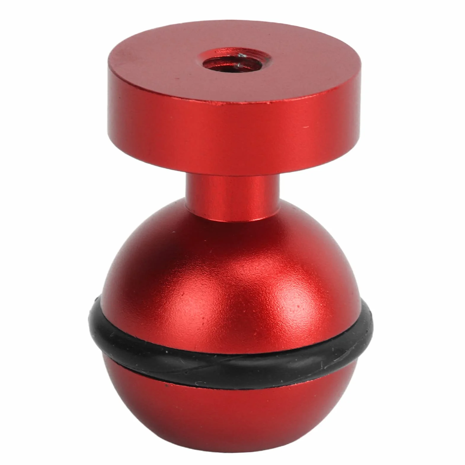 Akozon Unterwasser-Kugelarmadapter Tauchlampe Kugelkopf Anodisieren von Harter Beschichtung von Aluminiumlegierungen Kleiner, Leichter, Langlebiger Tauchtaschenlampen-Kugelkopf(rot)