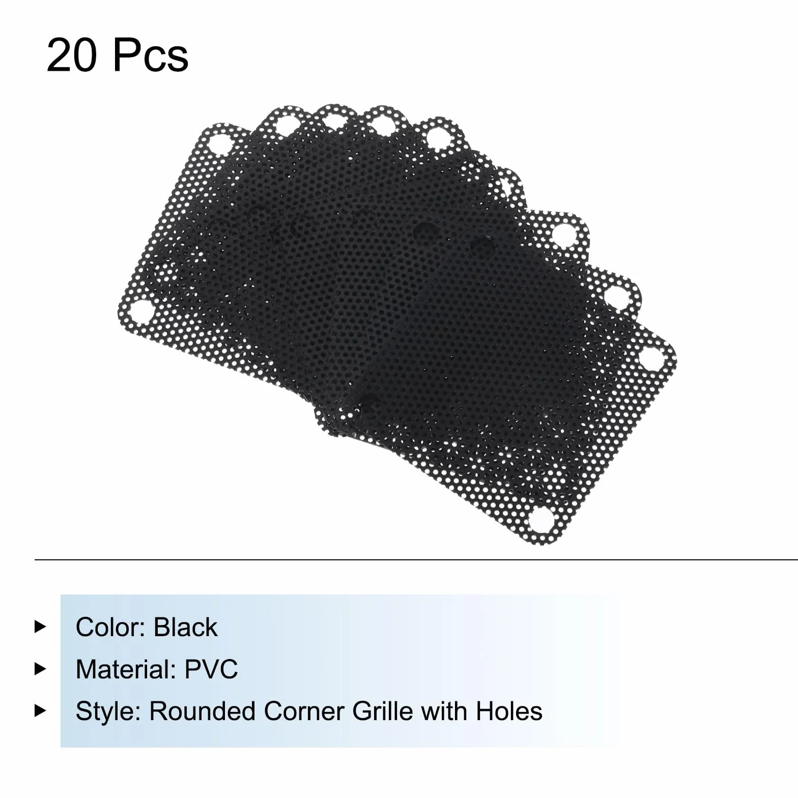 QUARKZMAN 20 sztuk filtrów przeciwpyłowych PC, 40 mm x 40 mm, PCW, obudowa komputera, ochrona przed kurzem, kratka wentylatora do głośników podwozia, kolor czarny