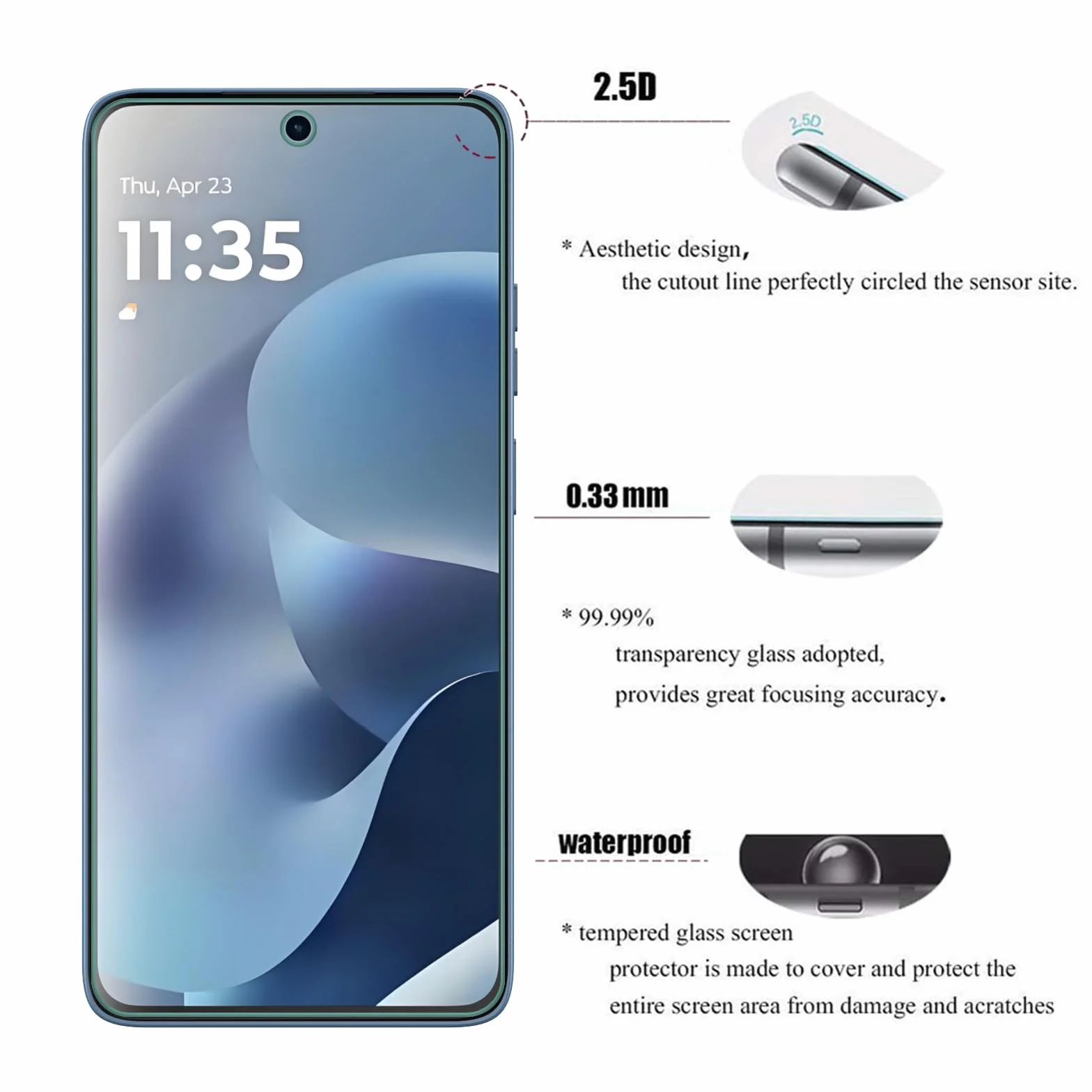 AOKUMA Ochraniacz ekranu do Motorola Moto G15, szkło hartowane 9H, 2 sztuki