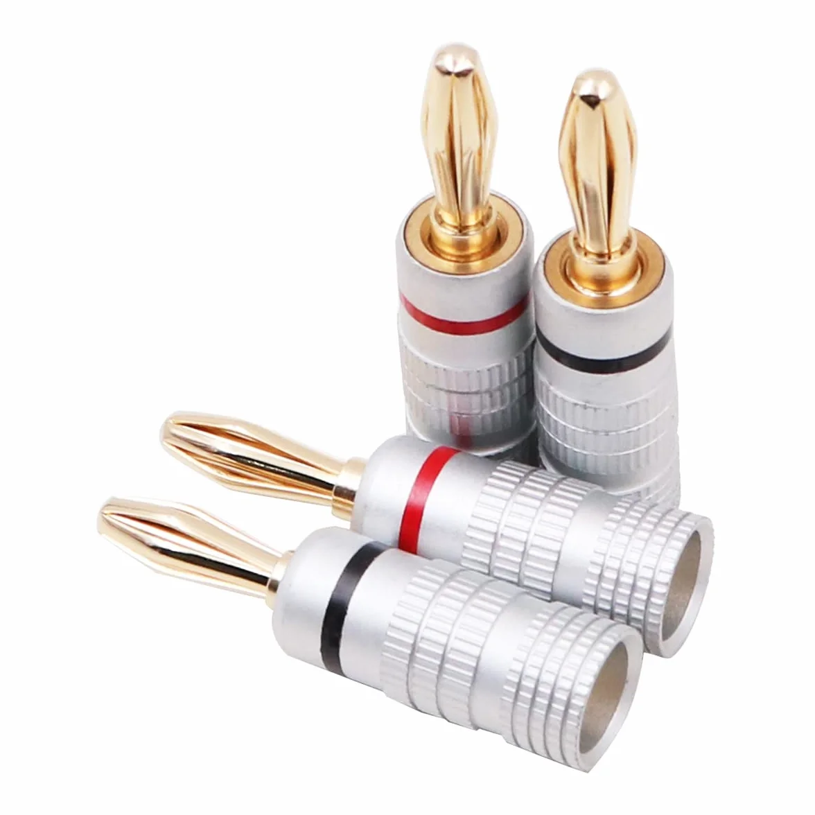 WANGCL 4 szt. 4 mm wtyczki bananowe złącze kabla głośnika wtyczki bananowe głośnik do wzmacniacza odbiornika HiFi